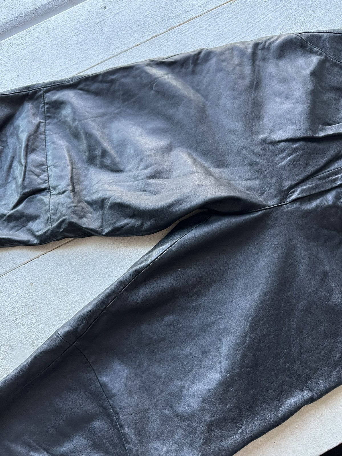 Leather 🚨Vintage leather pants motorcycles Black LUXURY Y2K Size 26" / US 2 / IT 38 - 3 Thumbnail