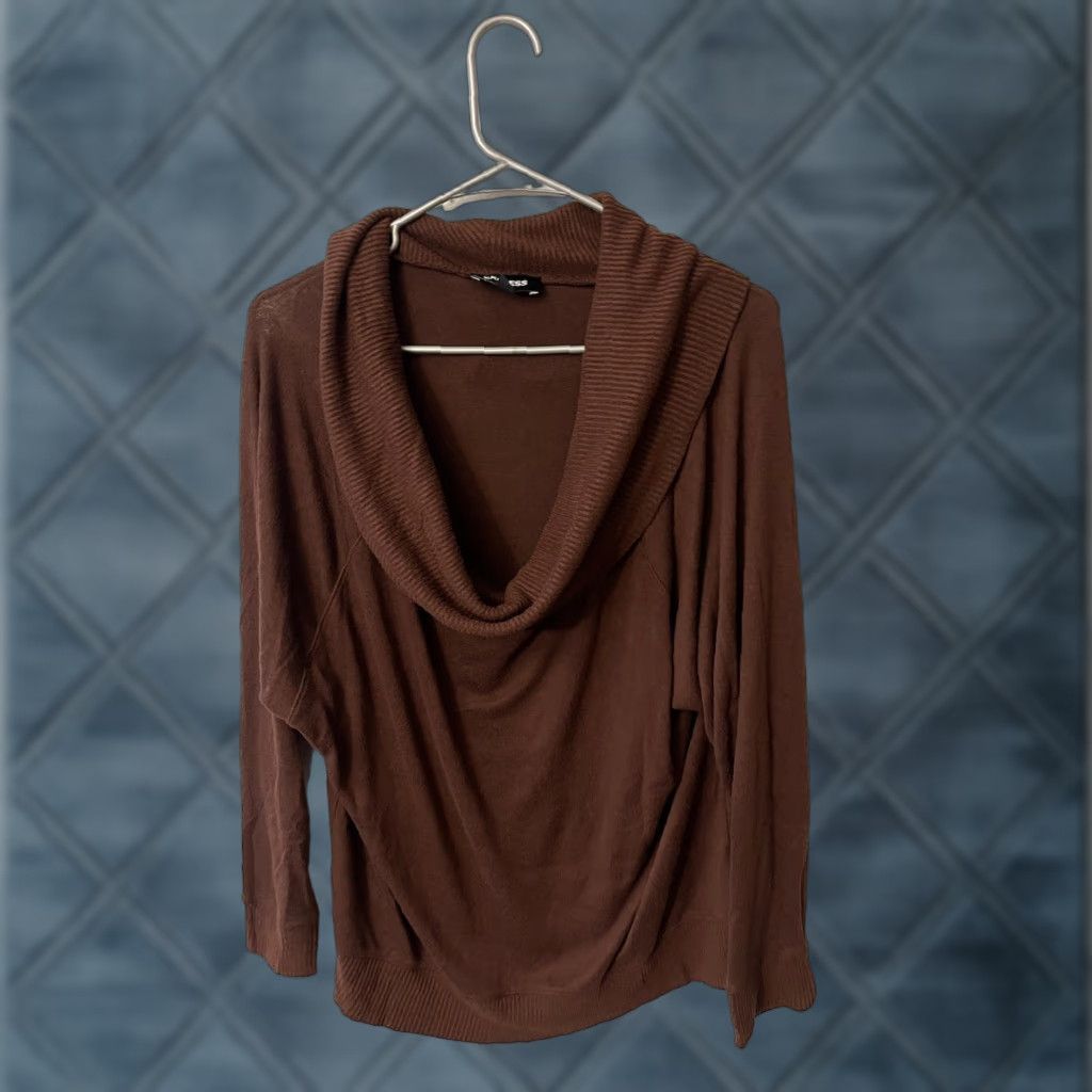 Express Express NWT Women's Medium Sweater Brown Cowl Neck - Cape Style, Size M, Brand Express Size M / US 6-8 / IT 42-44 - 1 Thumbnail