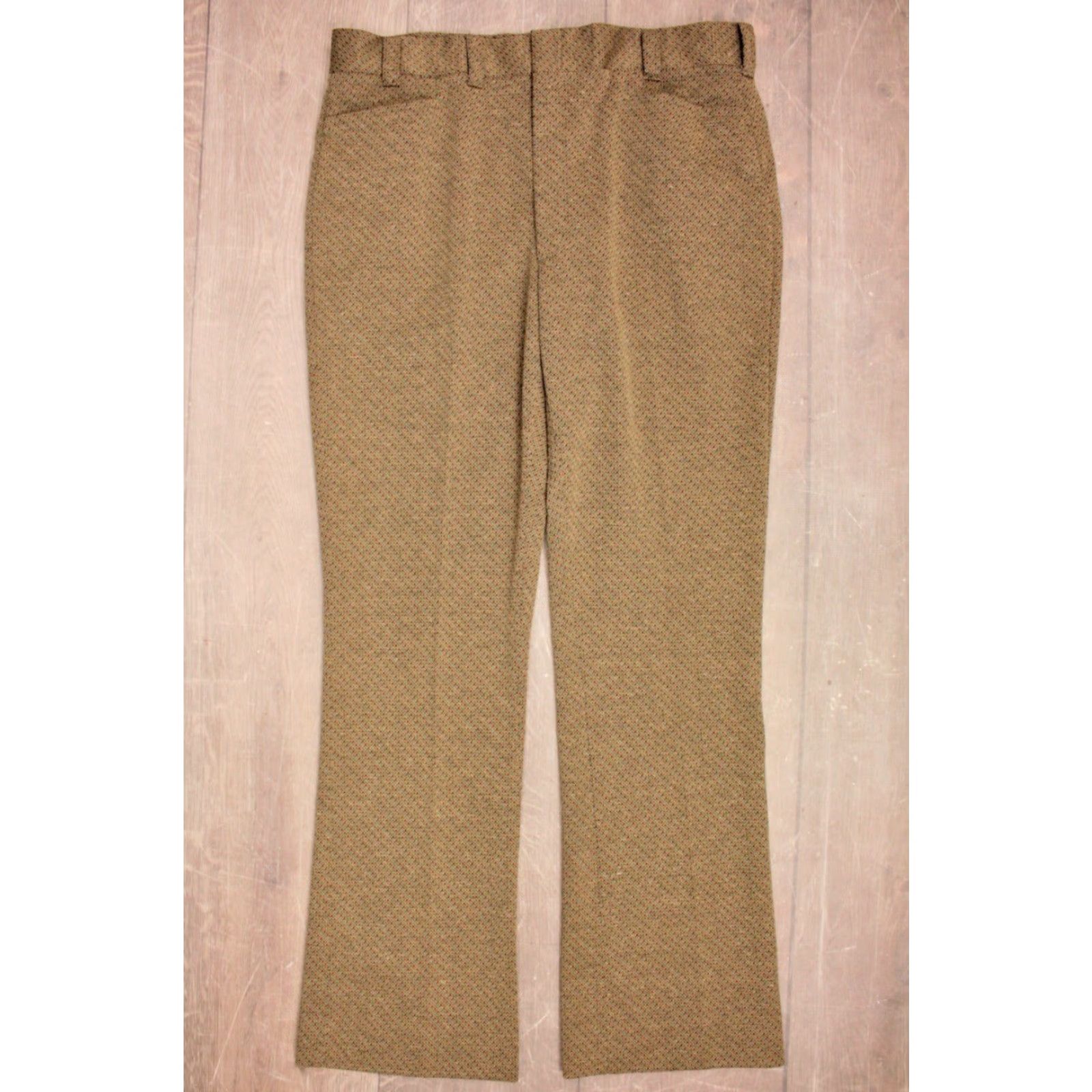 Vintage VINTAGE 70s Leisure Suit Mens XL Long Brown Polyester Disco Jacket & Pants Set 2PC Size 46R - 7 Thumbnail