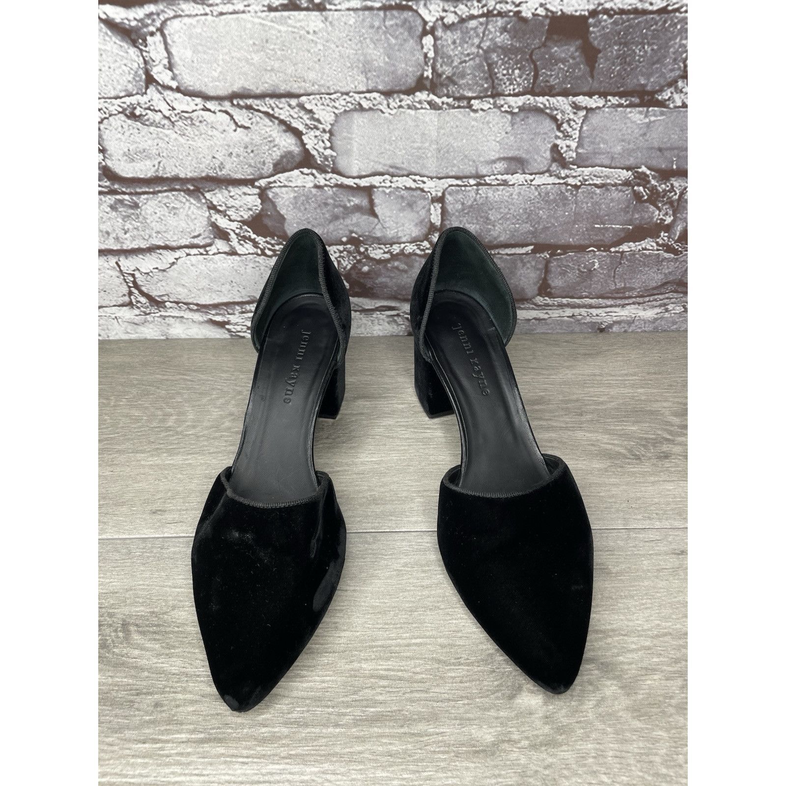 Other JENNI KAYNE Black Velvet D’ Orsay Block Heel Pointed Shoes W Size US 9 / IT 39 - 10 Thumbnail
