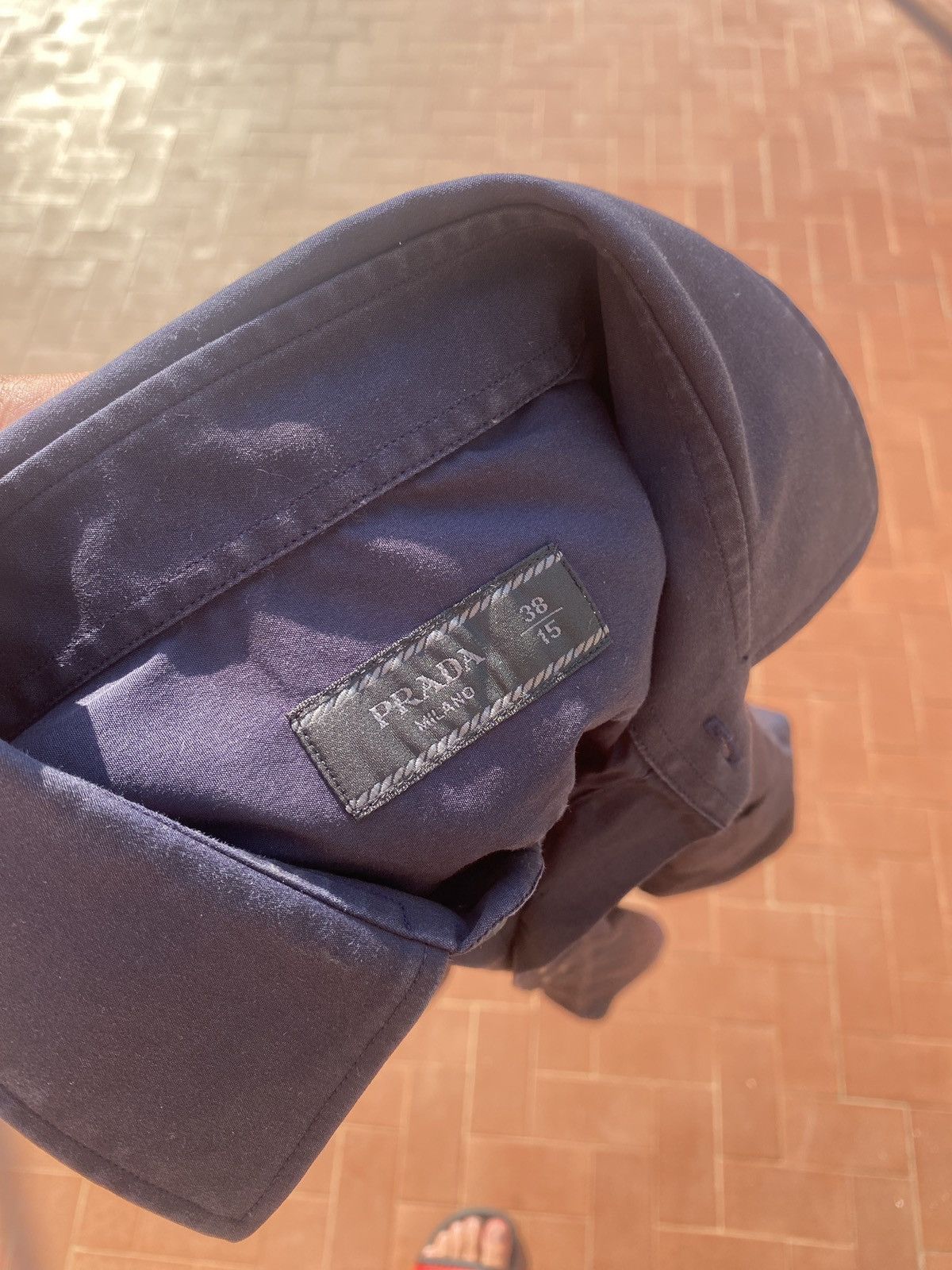 Prada Men’s Prada Milano Stretch Navy Short sleeve Shirt Size 38 Size US M / EU 48-50 / 2 - 6 Thumbnail