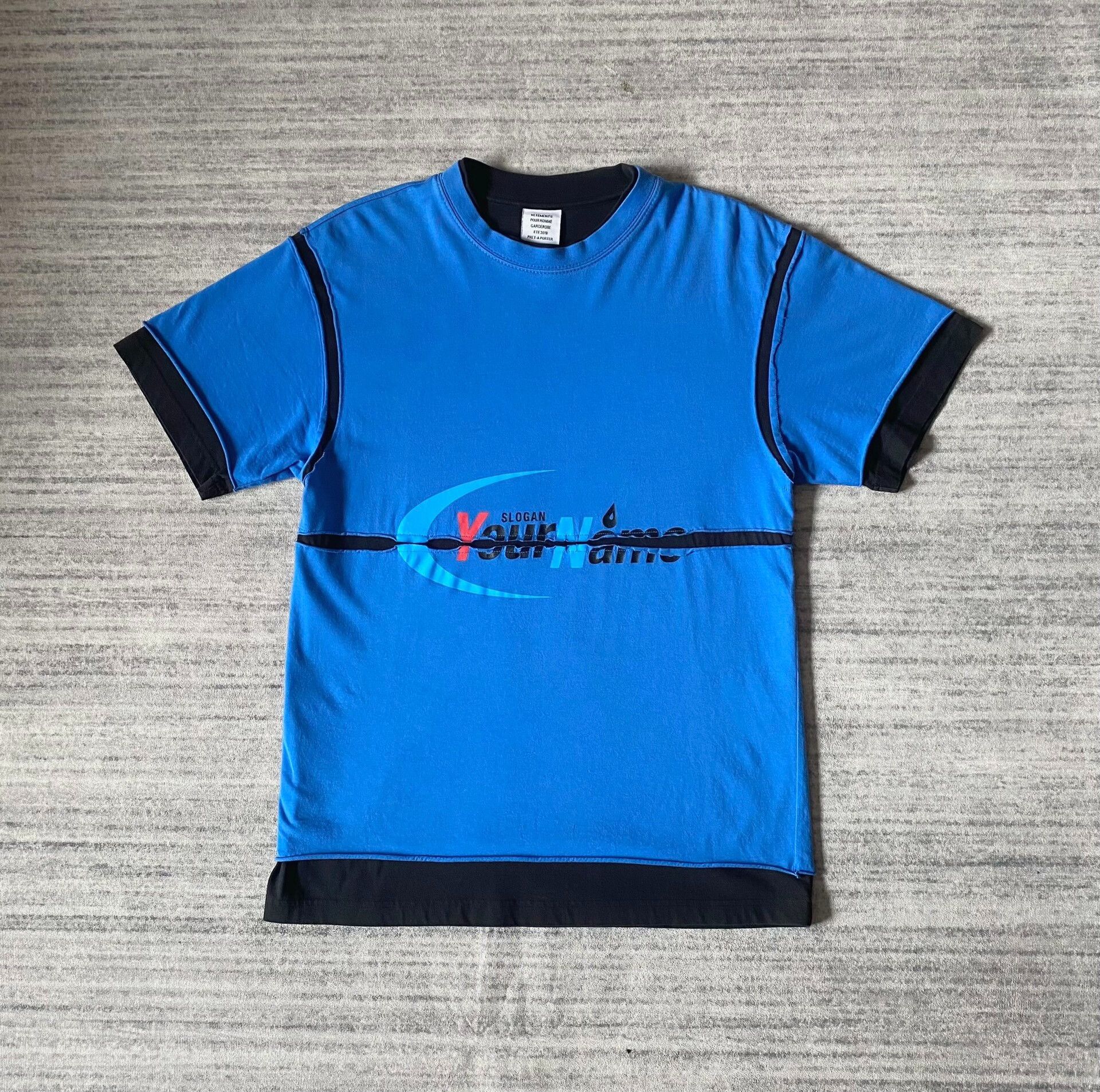Vetements Vetements 19ss Black Blue Split T-shirt - dmc Size US XS / EU 42 / 0 - 1 Thumbnail