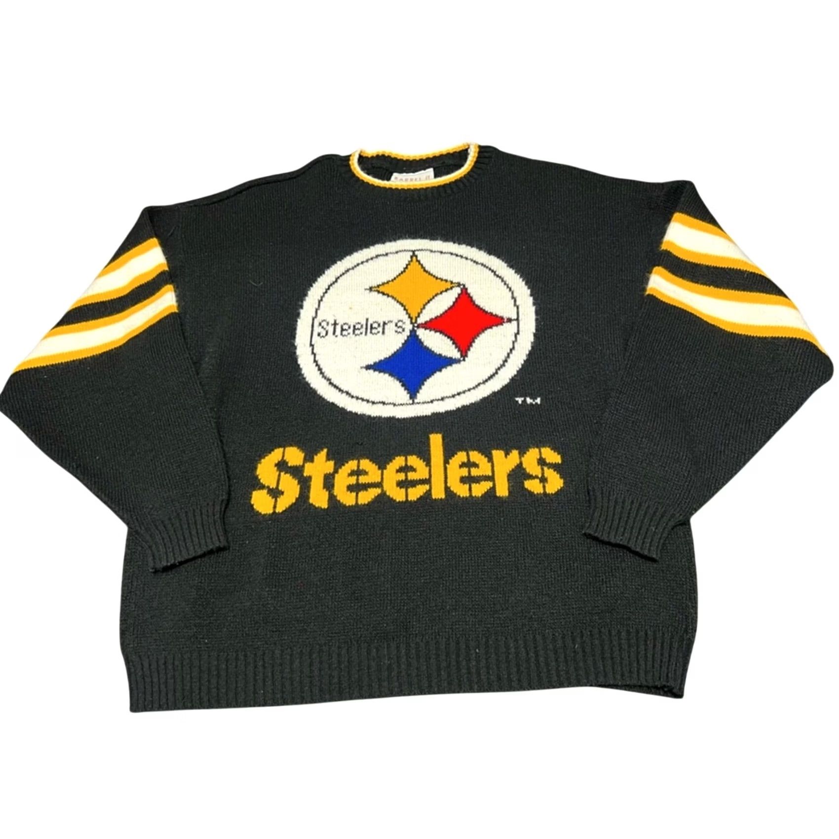 Vintage VINTAGE Pittsburgh Steelers Sweater Mens Large Black Knit Barrel II Acrylic USA Size US L / EU 52-54 / 3 - 2 Thumbnail