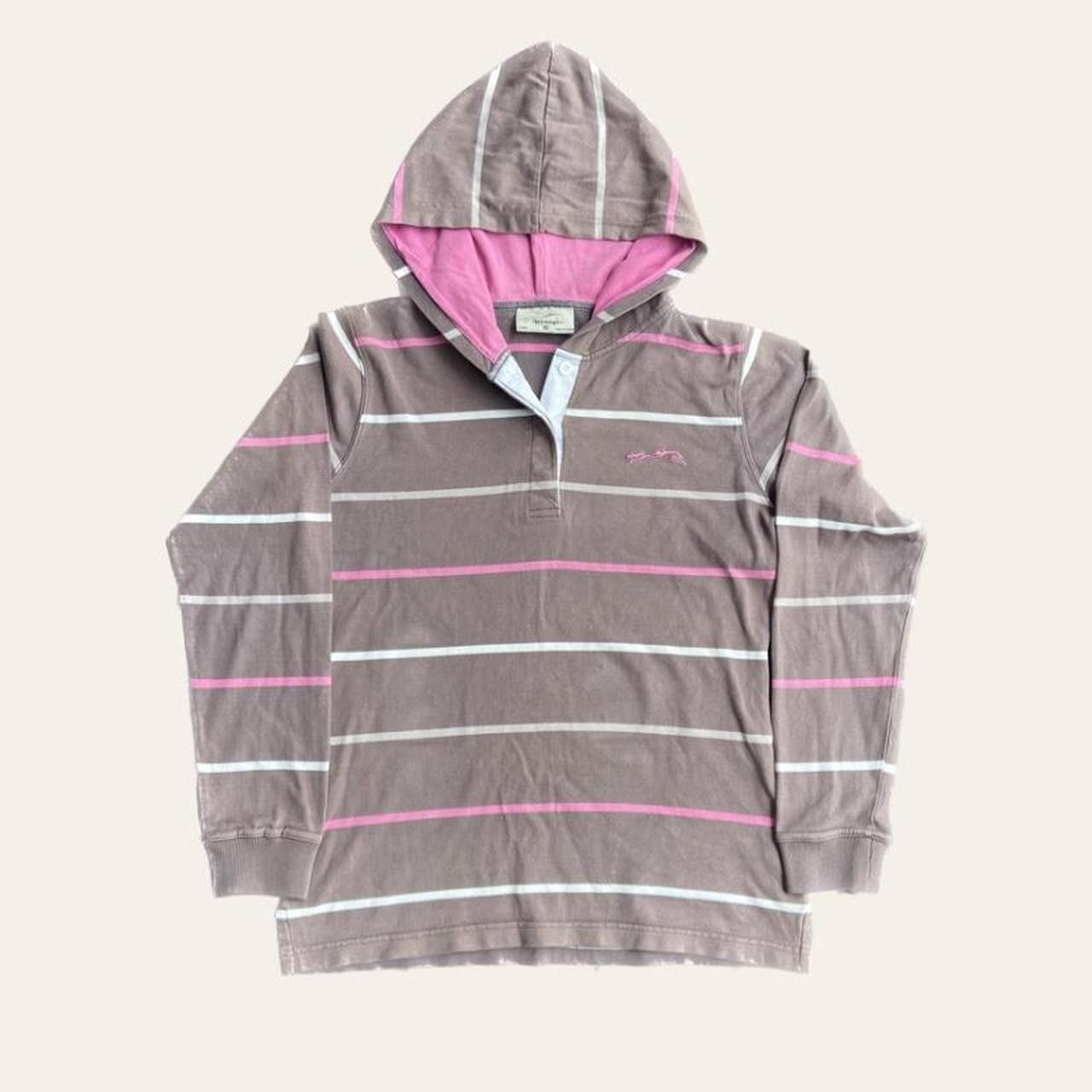 Wrangler vintage 2000s wrangler pink striped hooded top/hoodie Size M / US 6-8 / IT 42-44 - 1 Thumbnail