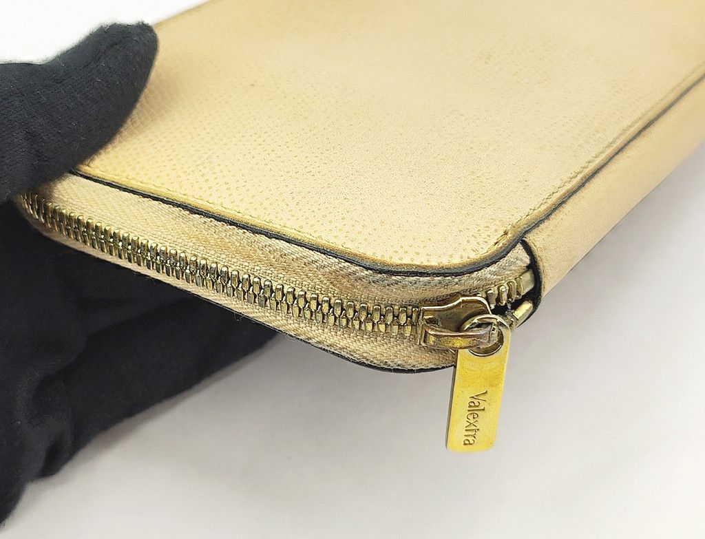 Valextra VALEXTRA full leather brown pebble round zipper wallet Size ONE SIZE - 7 Thumbnail