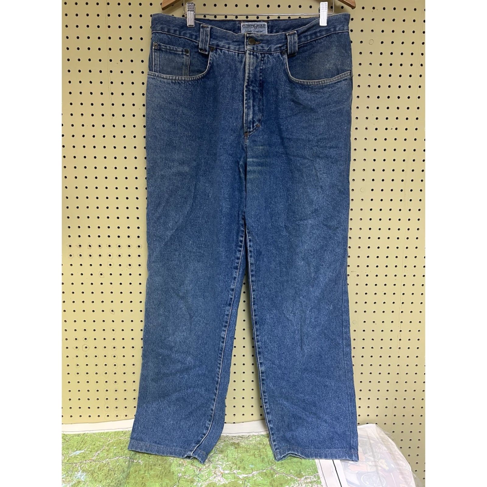 Denime VINTAGE Fusion Group Jeans Denim 90s Blue 36x31 Men 36 Regular Italy Made Size US 36 / EU 52 - 2 Thumbnail