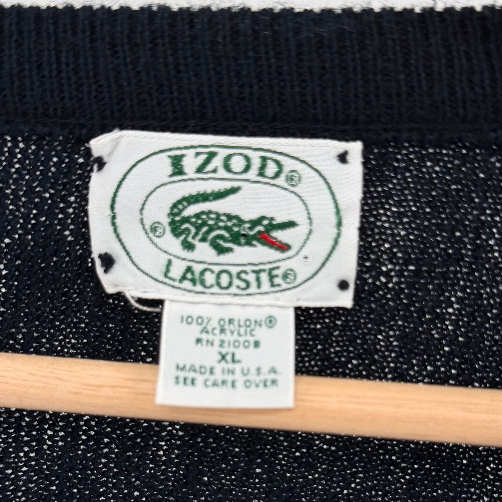 Lacoste Vintage 80s Navy Blue V-Neck Orlon Acrylic Sweater Size US XL / EU 56 / 4 - 5 Thumbnail