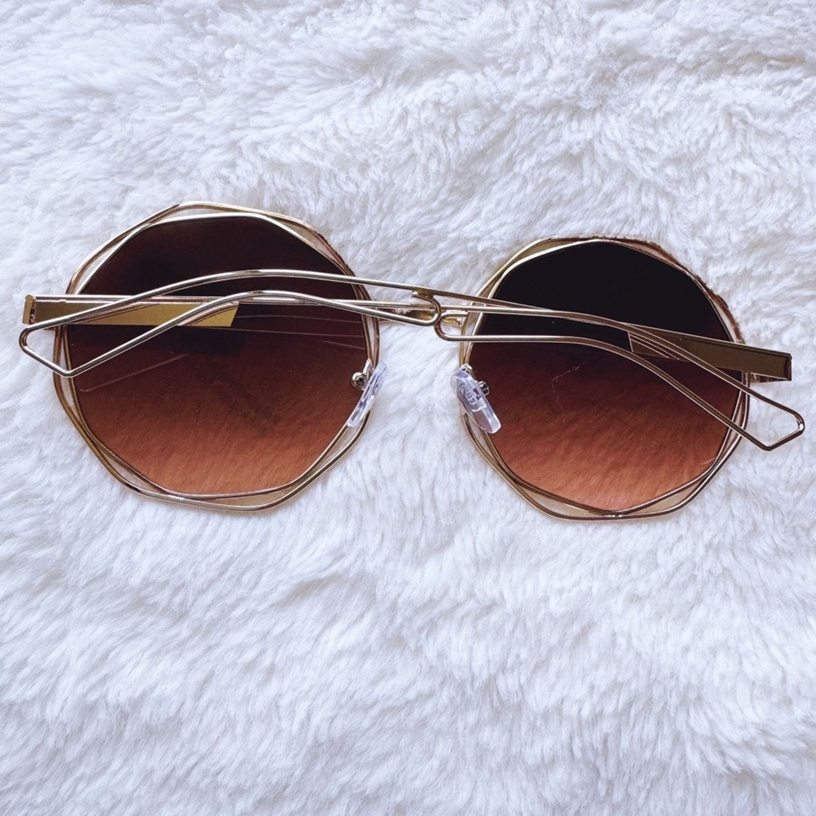 Other Seraphina Brown Geometric Sunglasses Size ONE SIZE - 13 Thumbnail