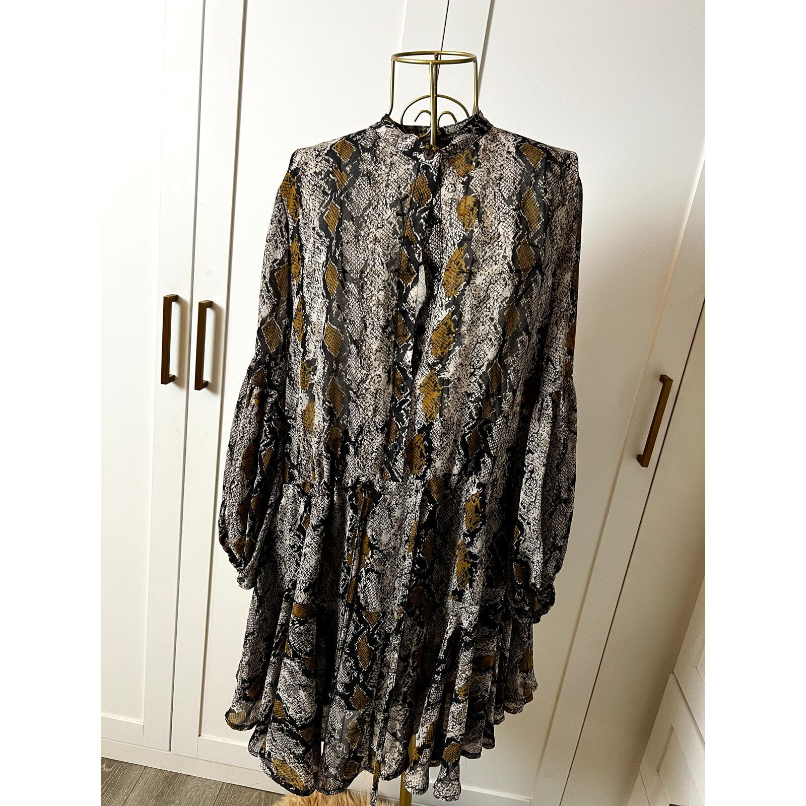 Other Olivaceous Snake Python Print Long Sleeve Dress Size L Size L / US 10 / IT 46 - 2 Thumbnail