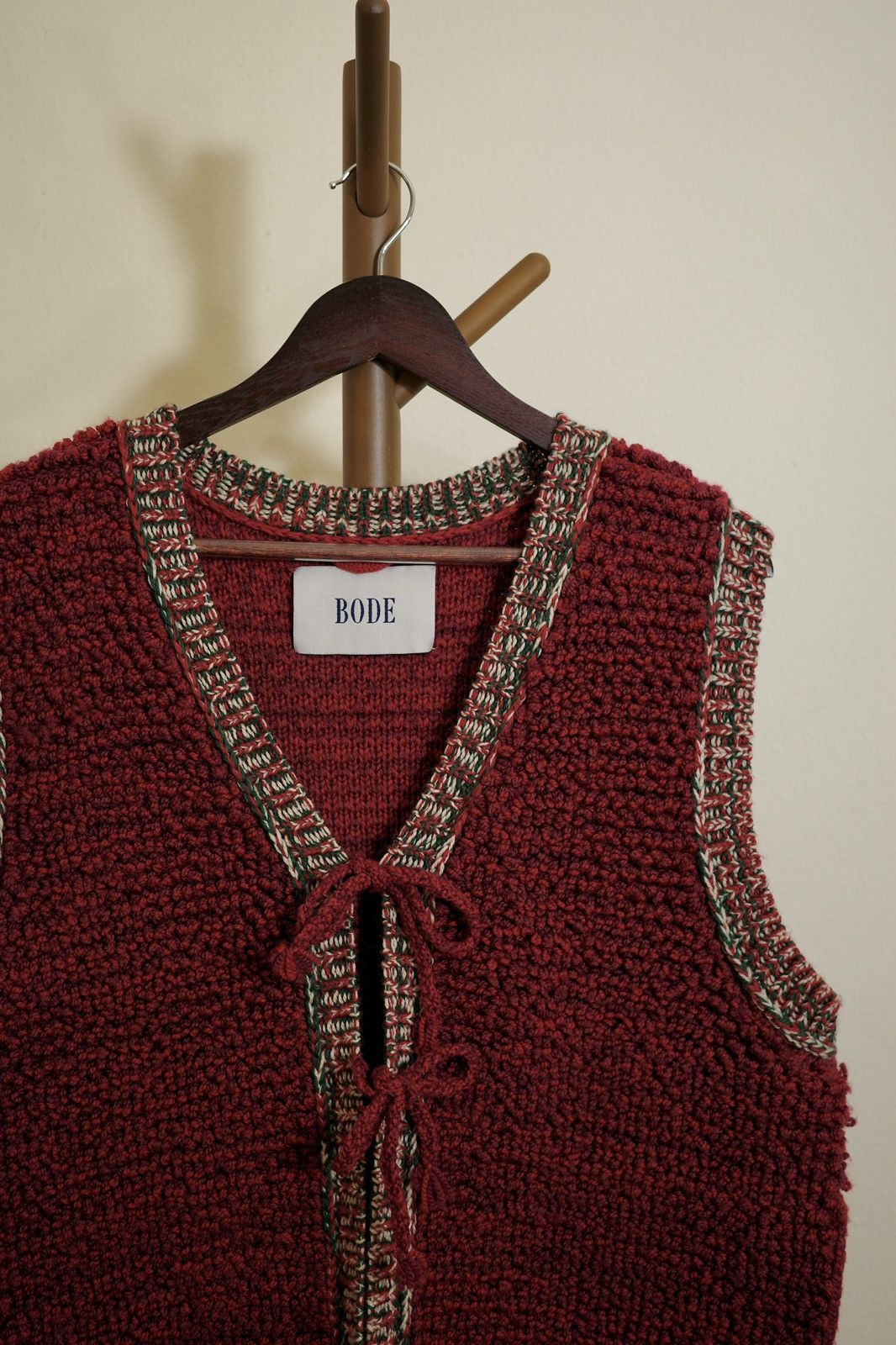 Bode Bode red merino wool vest Size US XL / EU 56 / 4 - 1 Thumbnail