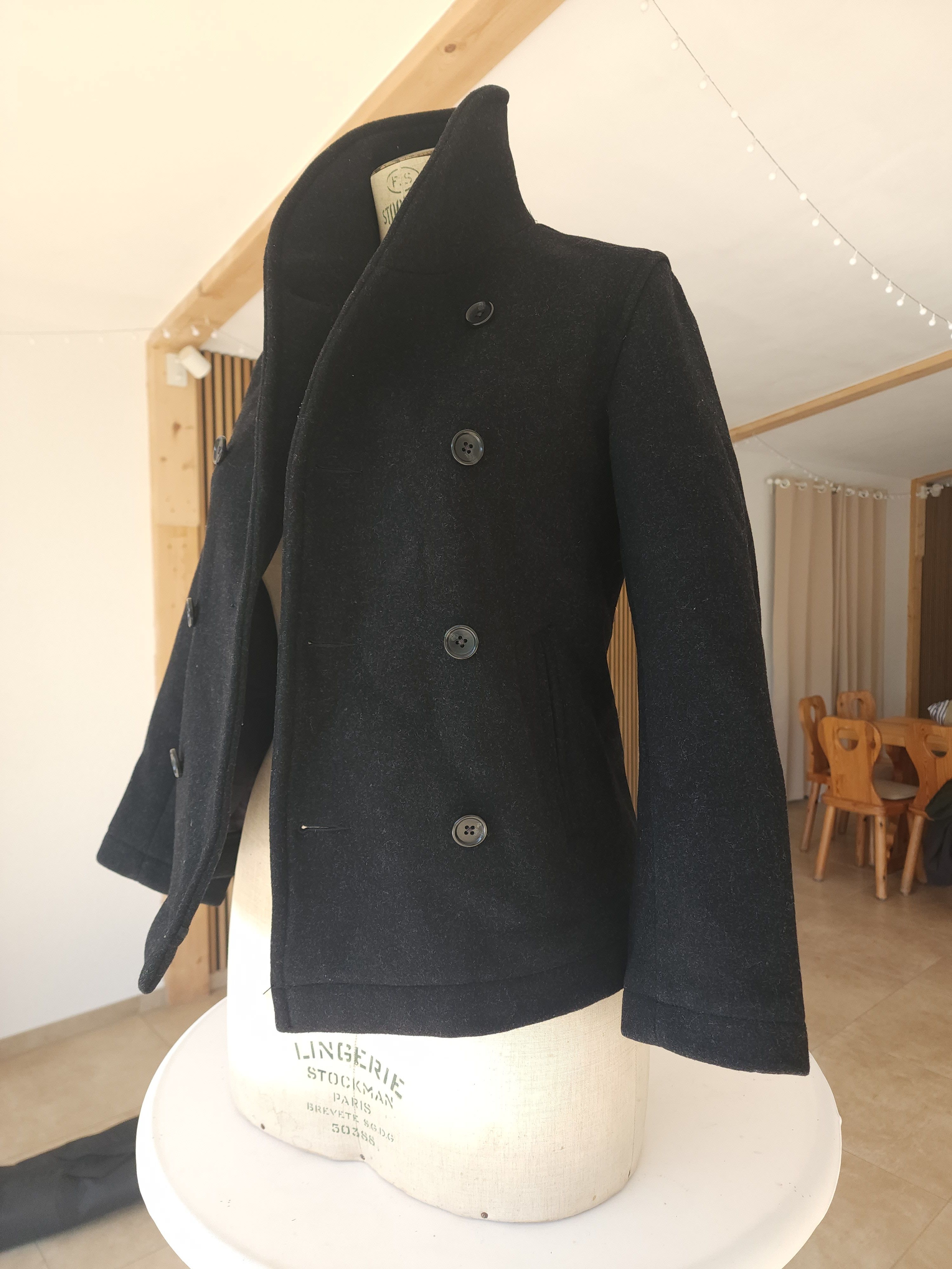 Beams Plus High-Quality Wool Coat by BEAMS – Double-Breasted, Size S/M Size US M / EU 48-50 / 2 - 1 Thumbnail