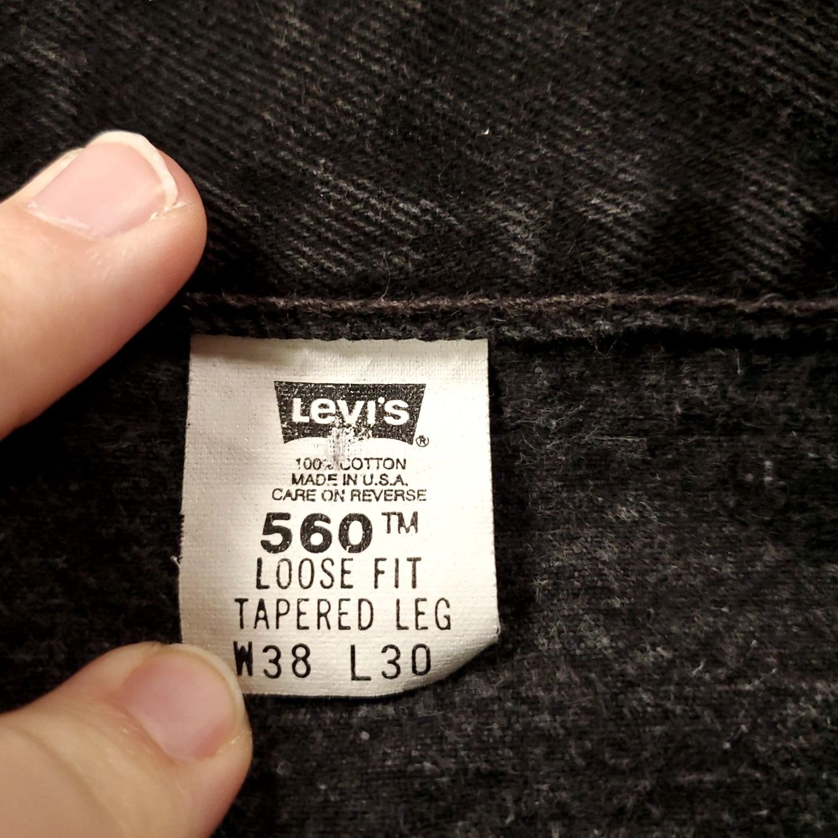 Levi's VINTAGE Levi's Jeans Mens 38x30 Black 560 Tapered Relaxed Fit 5-Pocket USA 90s Size US 38 / EU 54 - 7 Thumbnail