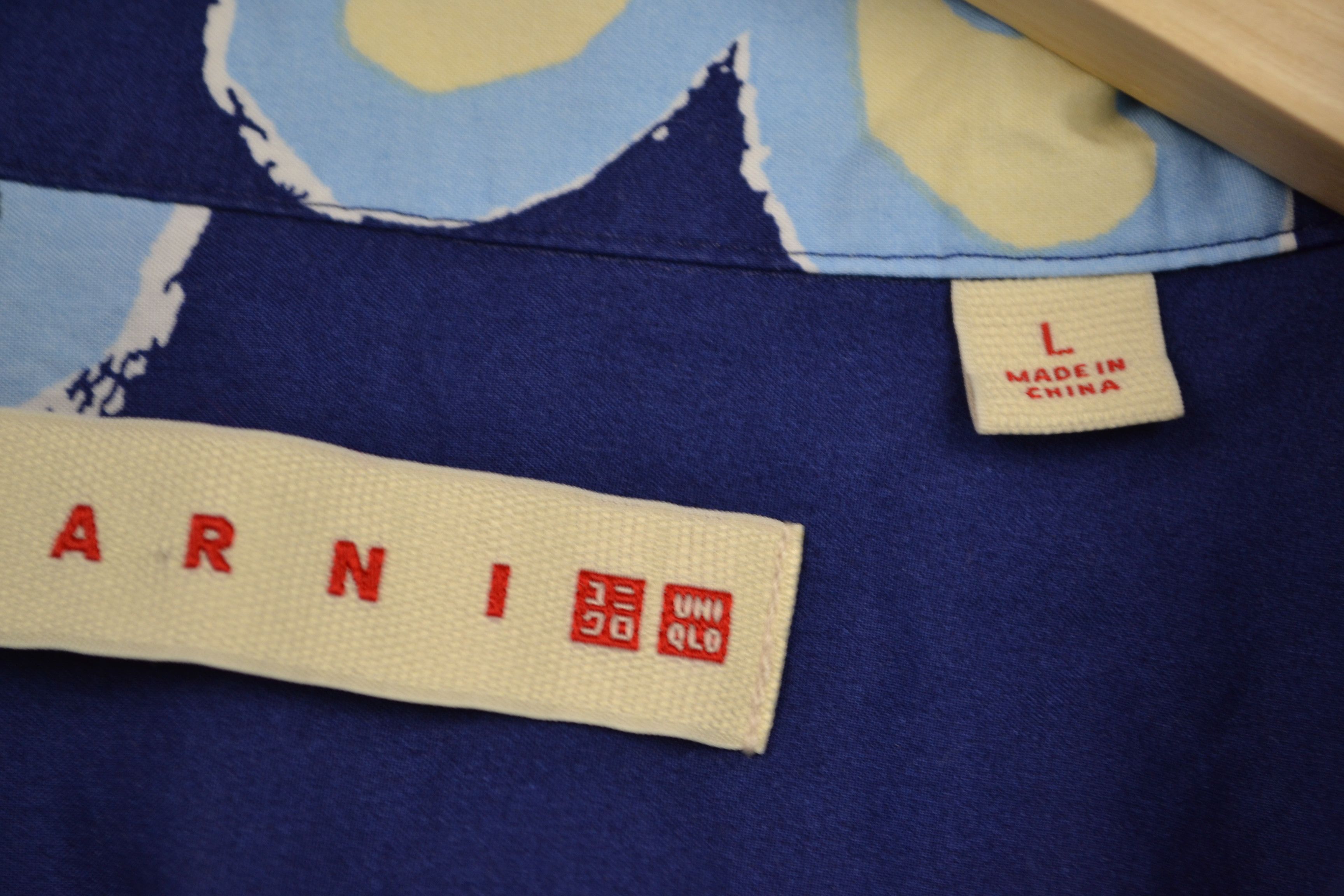 Marni Marni Uniqlo Oversized Open Collar Hawaiian Shirt Blue L Size US L / EU 52-54 / 3 - 5 Thumbnail