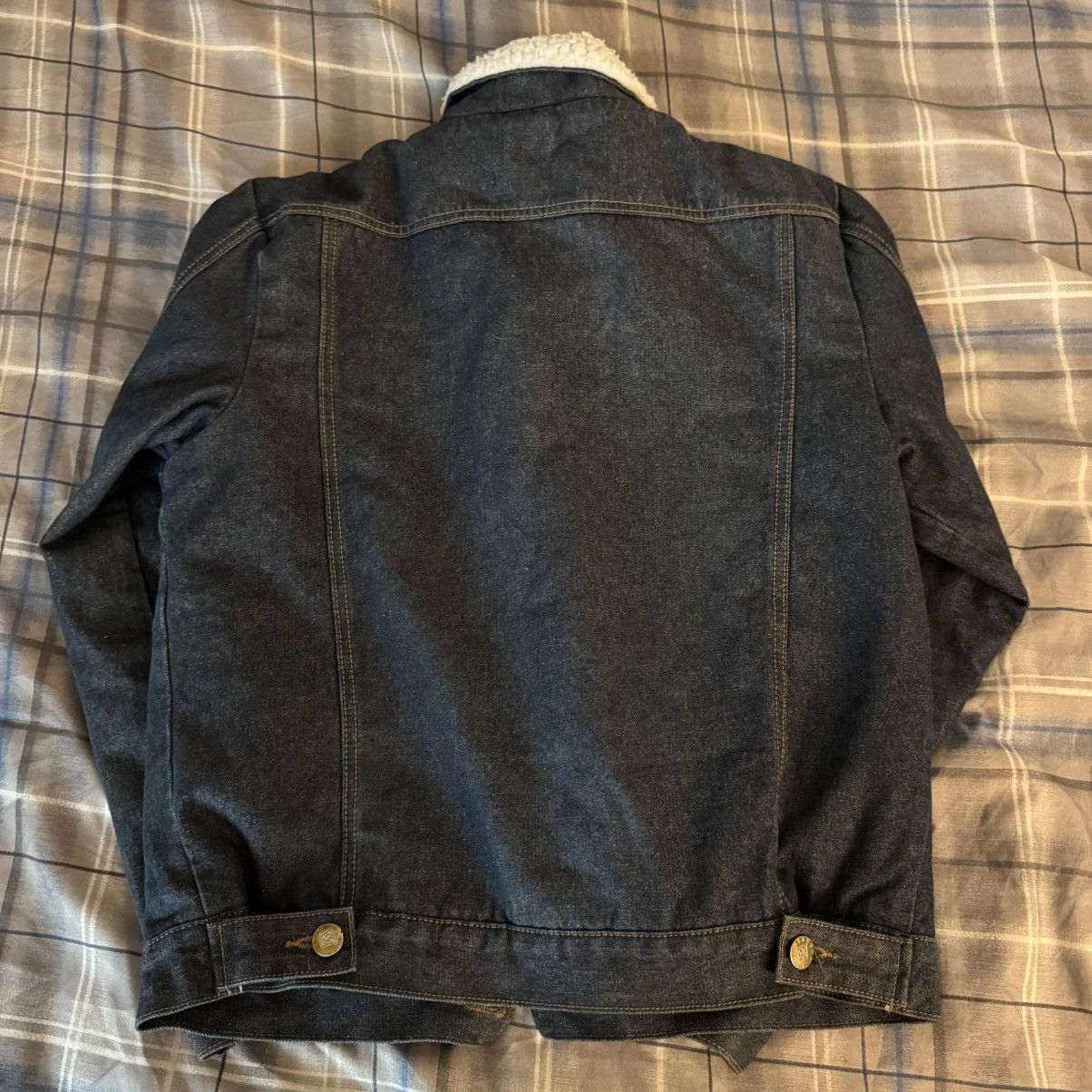Other Dark Blue Denim Jean jacket with Sherpa fur collar & lining Size XXL / US 16-18 / IT 52-54 - 5 Thumbnail