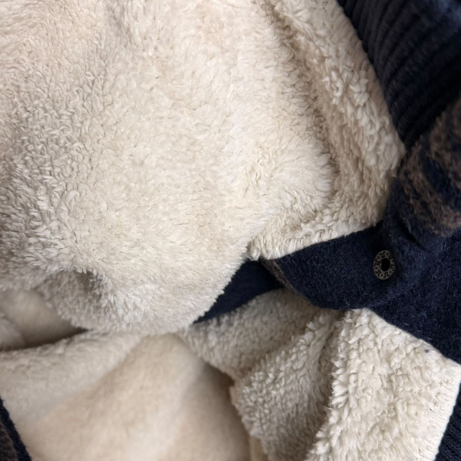 JACHS NY Jachs NY Navy Striped Flannel Shacket Faux Fur Lined NWT - L Size US L / EU 52-54 / 3 - 8 Thumbnail