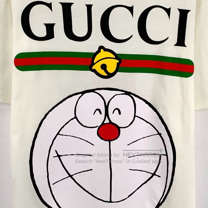 Gucci Gucci Beige robot cat logo letter print cotton round-neck Size S / US 4 / IT 40 - 4 Thumbnail