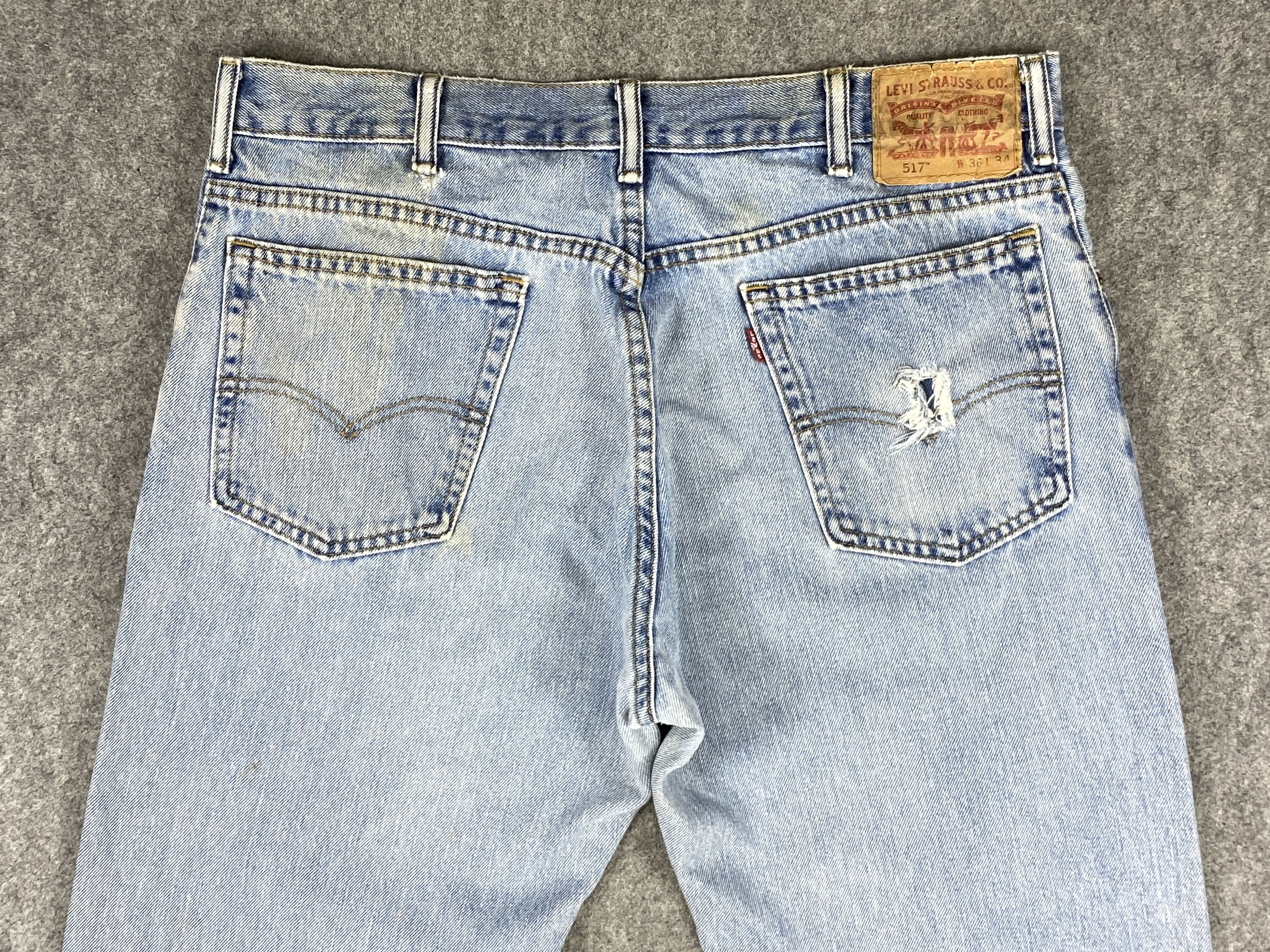 Levi's Light Blue Wash Vintage Levi's 517 Flare 35x34.5 -JN1749 Size US 35 - 4 Thumbnail