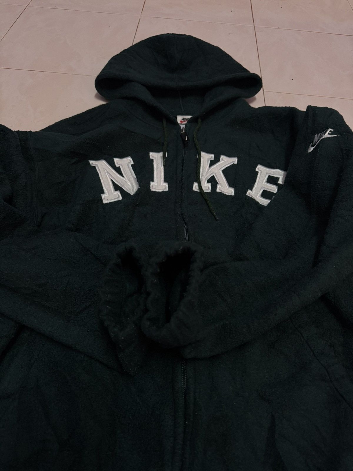 Nike Vintage 90s Nike Polartec Hoodie Streetwear Size US XL / EU 56 / 4 - 4 Thumbnail