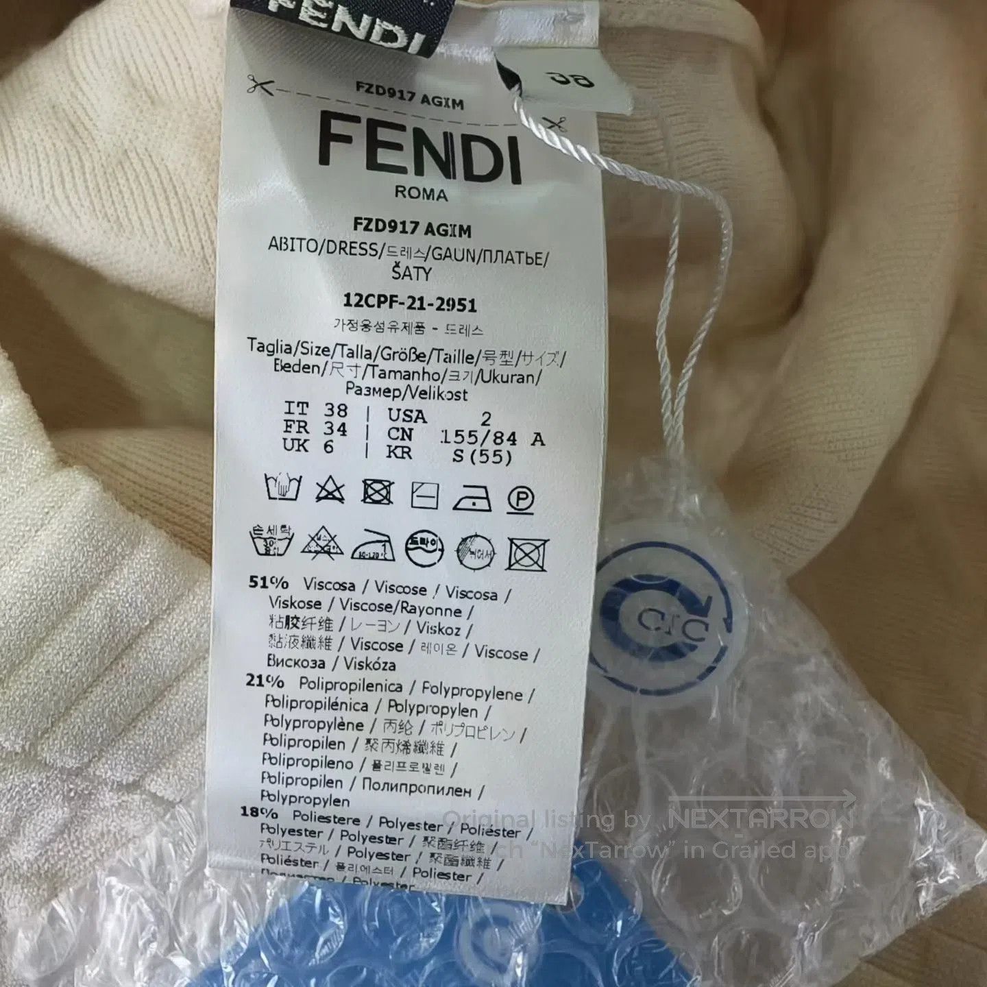 Fendi FENDI Off-White All-Over Embossed Logo Dress| Size XS / US 0-2 / IT 36-38 - 4 Thumbnail