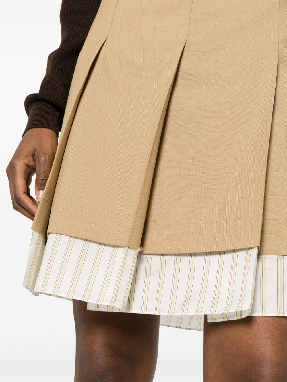 Marni o1f1d3z0525 Pleated Mini Skirt in Beige Size 25" / US 0 / IT 36 - 8 Thumbnail