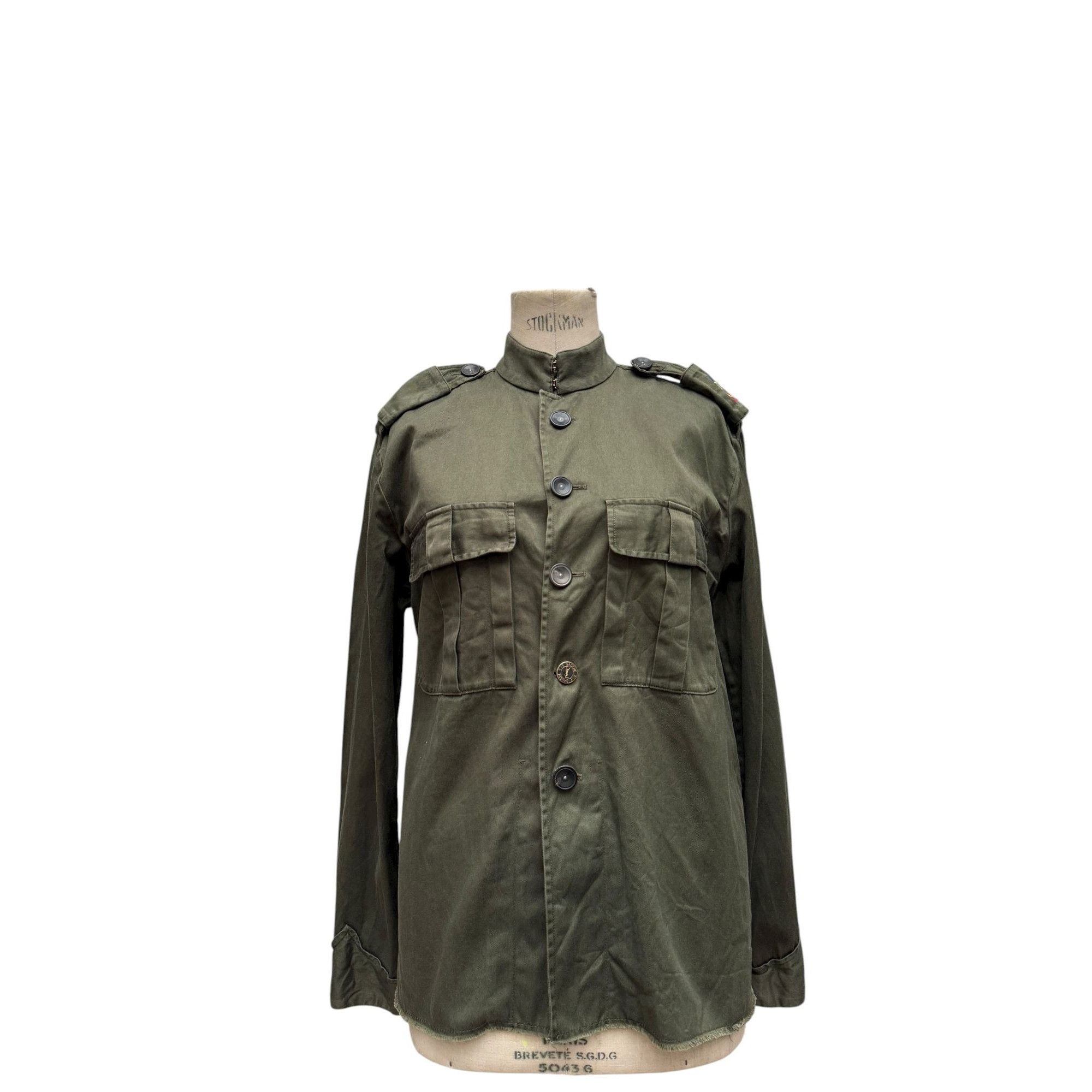 Yves Saint Laurent 2005 Khaki Military Shirt Size M / US 6-8 / IT 42-44 - 1 Thumbnail