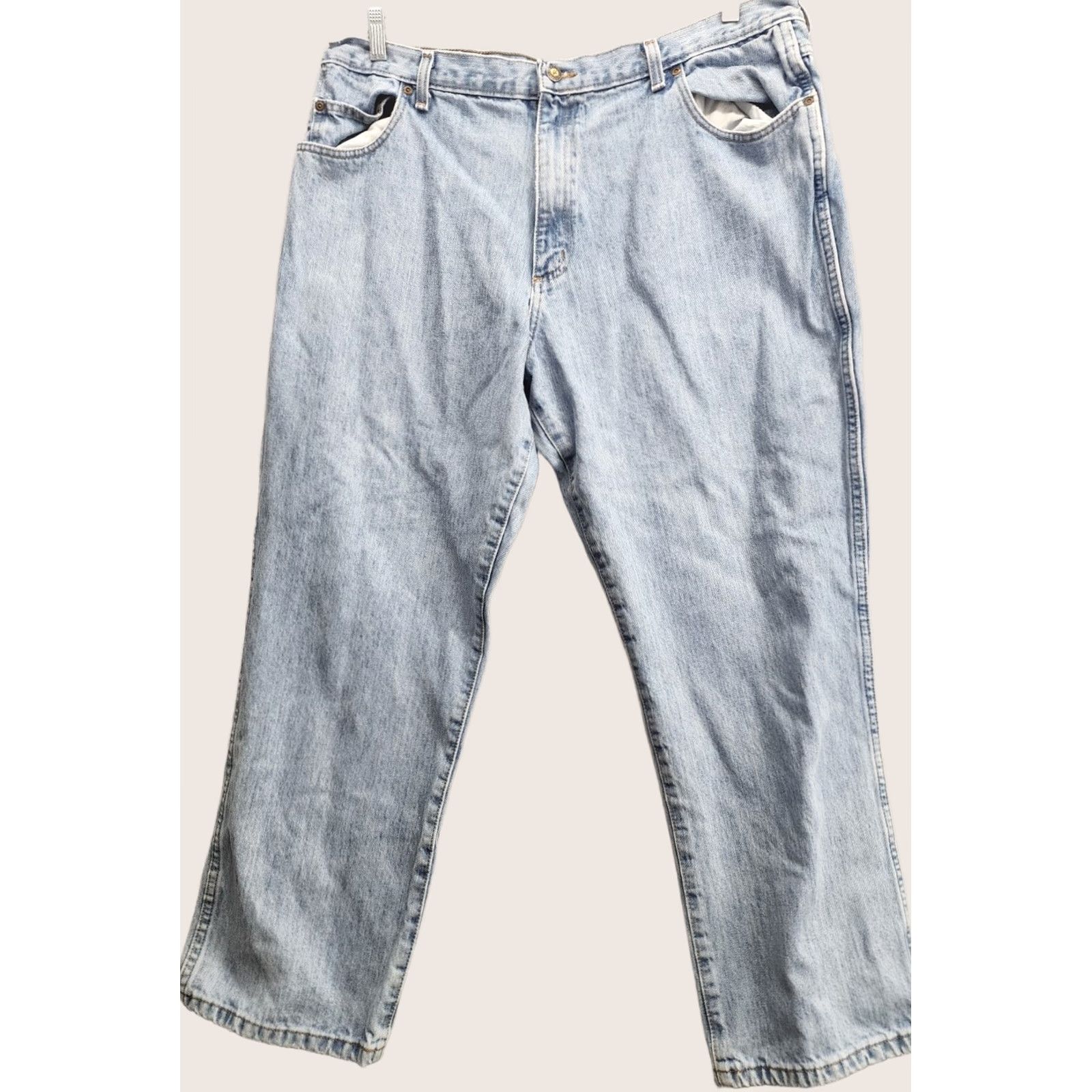 Denime RedHead Jeans Men's Straight Denim Relaxed Fit 38x30 Blue Belt Loops 5-Pocket Design Inseam 30 Size US 38 / EU 54 - 1 Thumbnail