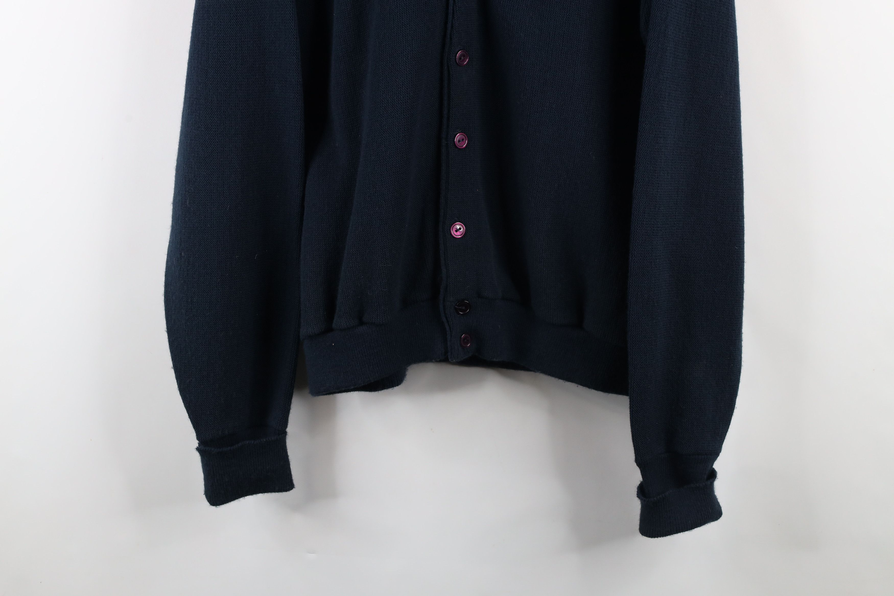 Vintage Vintage 90s Senior Golf Knit Cardigan Sweater Navy Blue USA Size US L / EU 52-54 / 3 - 3 Thumbnail