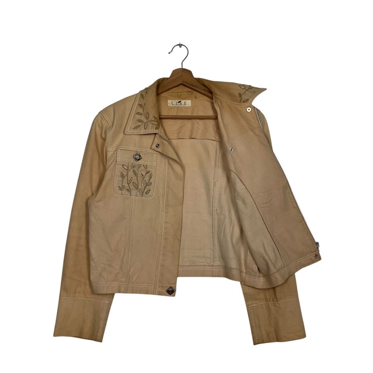Vintage LEAF Classic Retro Crop Jacket #2675-C120 Size M / US 6-8 / IT 42-44 - 9 Thumbnail