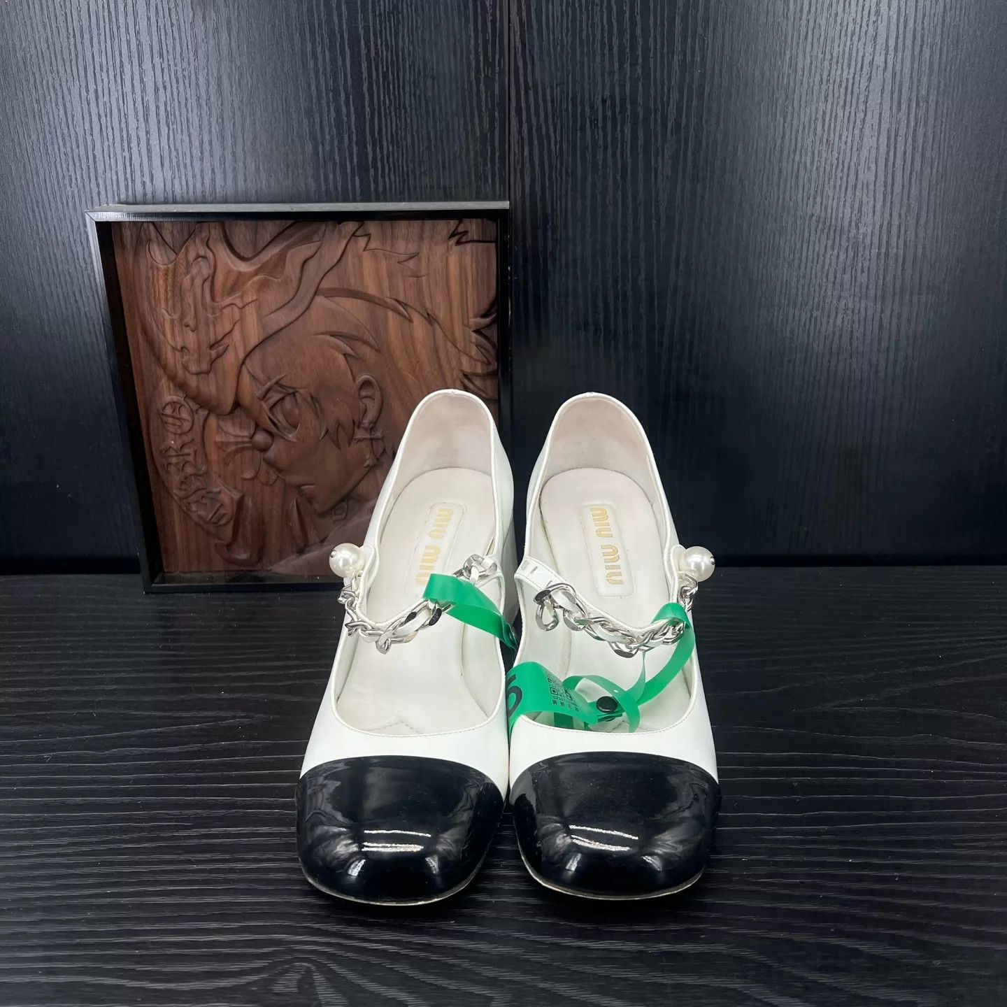 Miu Miu MIU MIU MJ Black/White 39 Like New Repaired Soles Box Size US 8.5 / IT 38.5 - 2 Thumbnail
