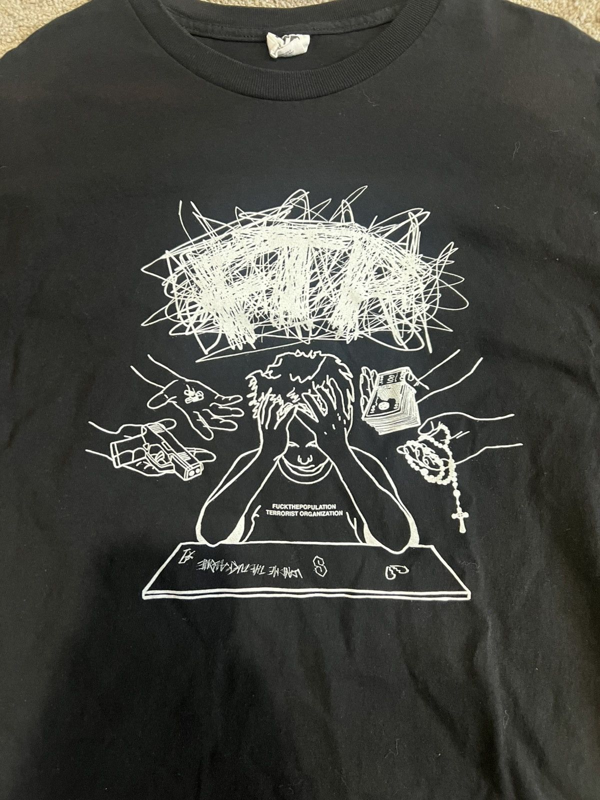 Fuck The Population FTP Scribble Tee Black Mens Size Large Size US L / EU 52-54 / 3 - 2 Thumbnail