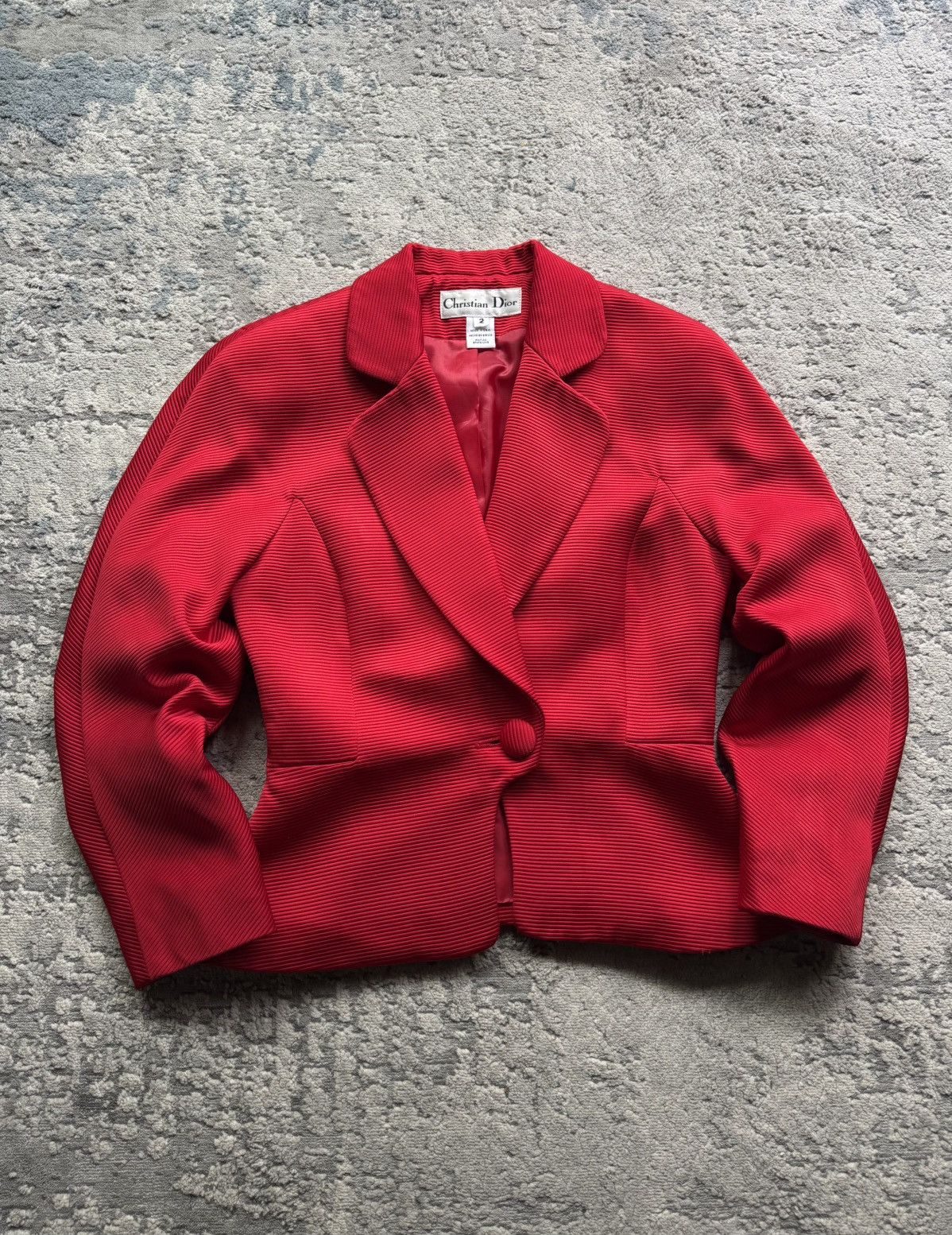 Christian Dior Monsieur Christian Dior Vintage Red Blazer Jacket Size 2 made in USA Size S / US 4 / IT 40 - 1 Thumbnail
