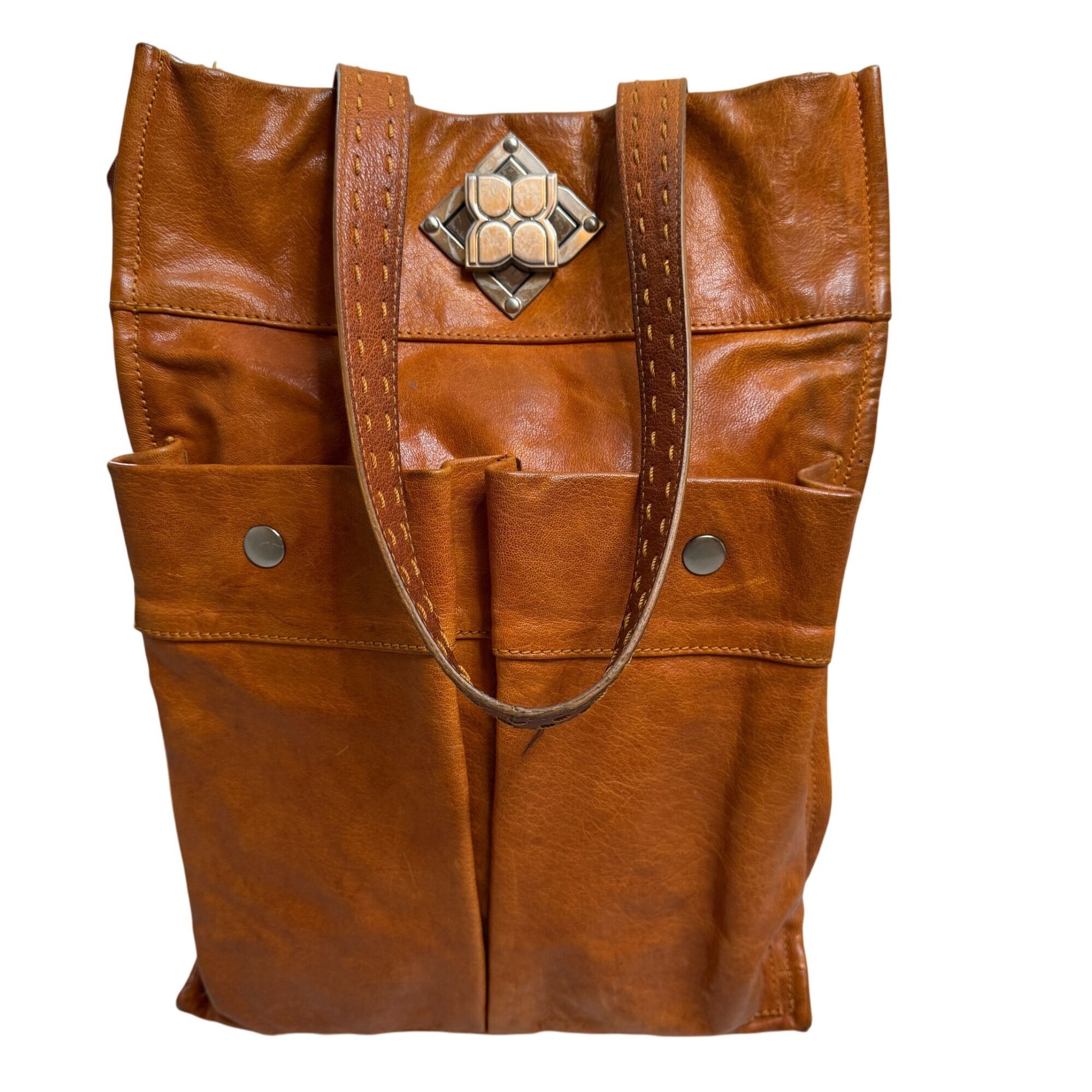 Bcbgmaxazria RETRO 70's BCBG Maxazria Leather HIPPIE Tote BOHO Bag Purse Size ONE SIZE - 1 Thumbnail