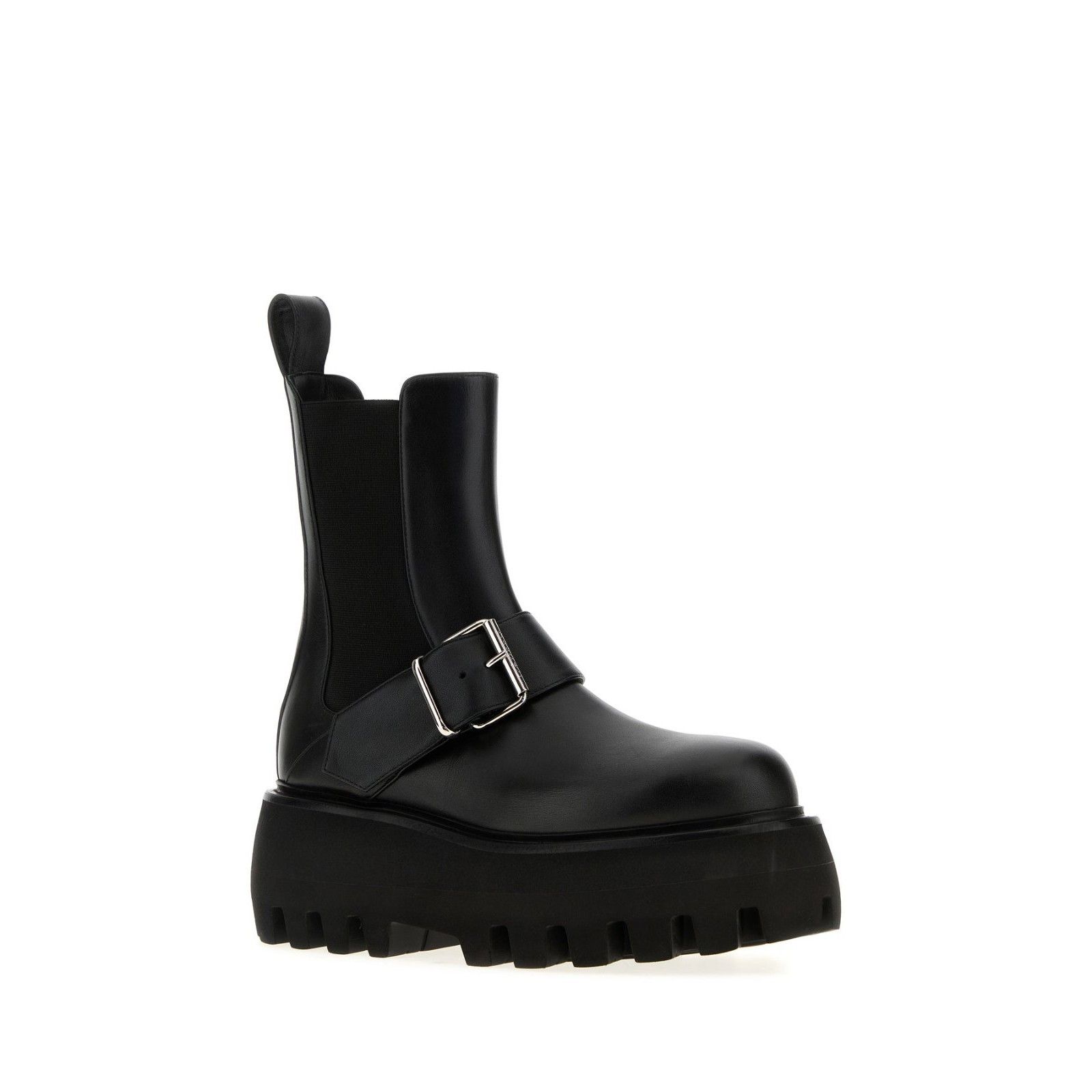 Alexander McQueen ALEXANDER MCQUEEN Sofa Black Leather Ankle Boots New & Authe Size US 9 / IT 39 - 1 Thumbnail