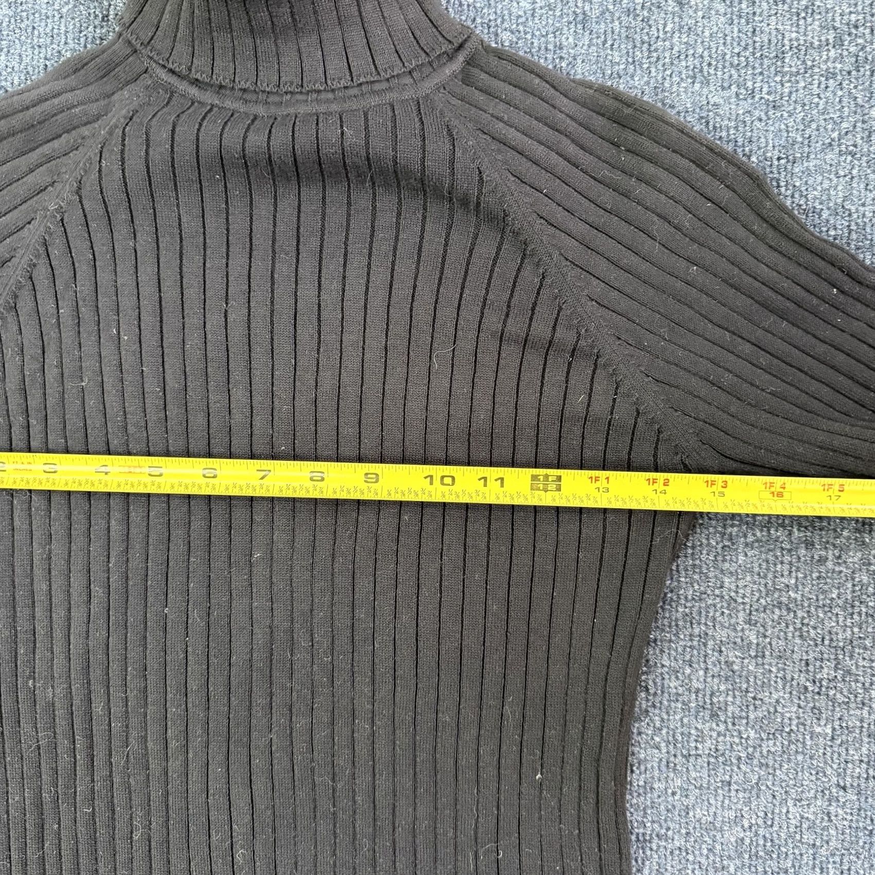 Vintage VINTAGE Hong Kong Sweater Womens Medium Black Ribbed Cotton Turtleneck Knit Size M / US 6-8 / IT 42-44 - 5 Thumbnail