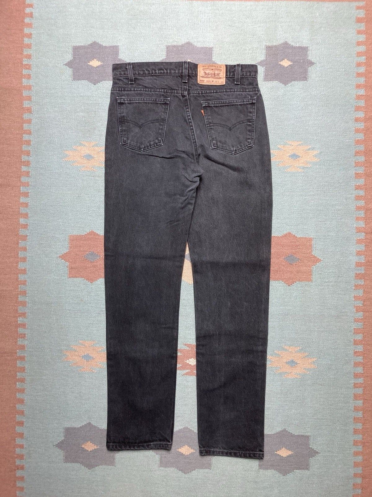 Vintage Levi’s 505 jeans orange tab black denim straight USA 33x33 Size US 33 - 1 Thumbnail