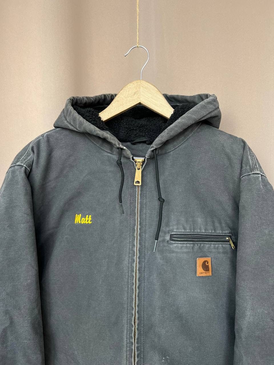 Carhartt Carhartt Detroit Jacket Men Size L Vintage Grey Sherpa Lined Size US L / EU 52-54 / 3 - 2 Thumbnail
