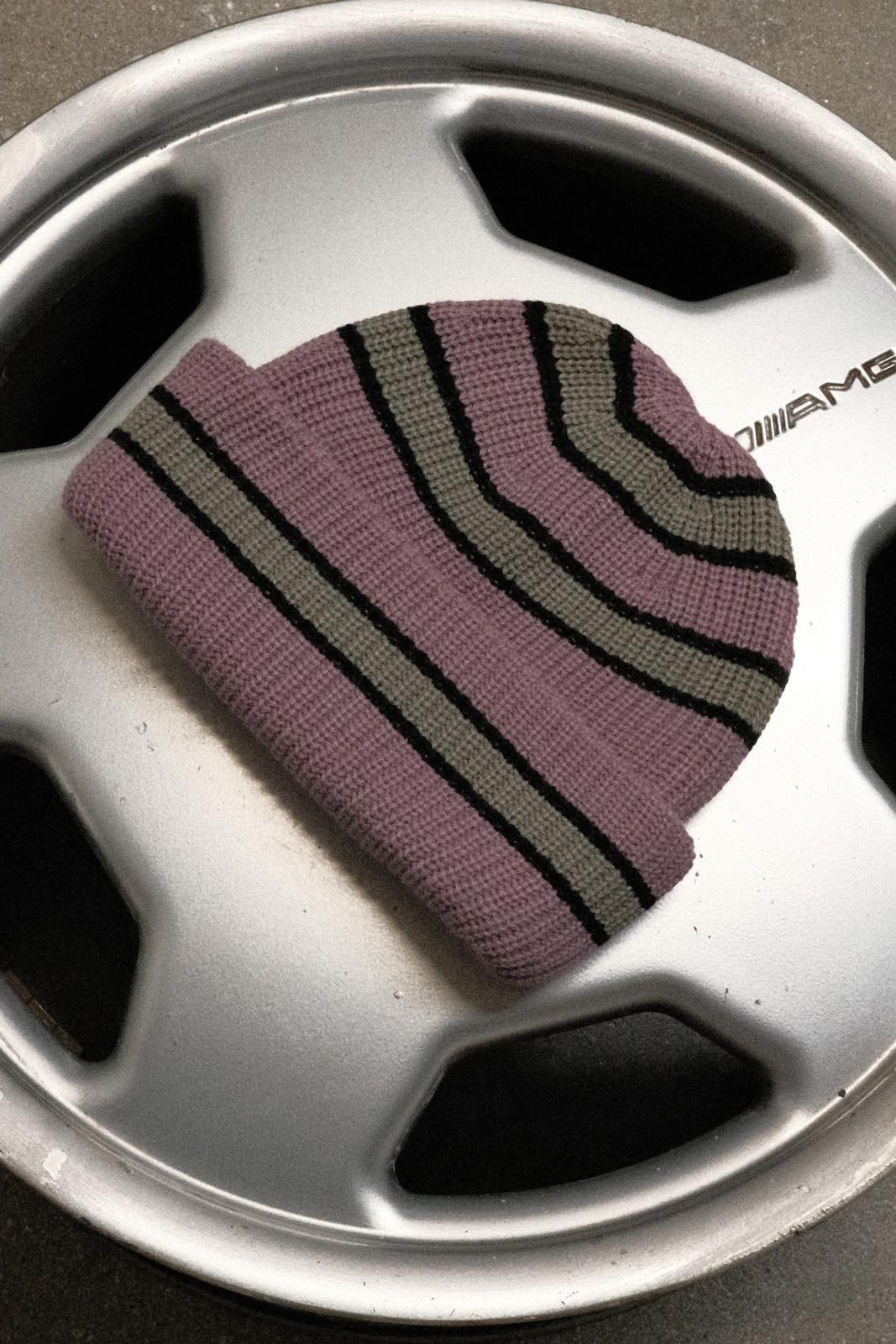 Unknown London Cozy Striped Knit Beanie Hat Size ONE SIZE - 2 Thumbnail