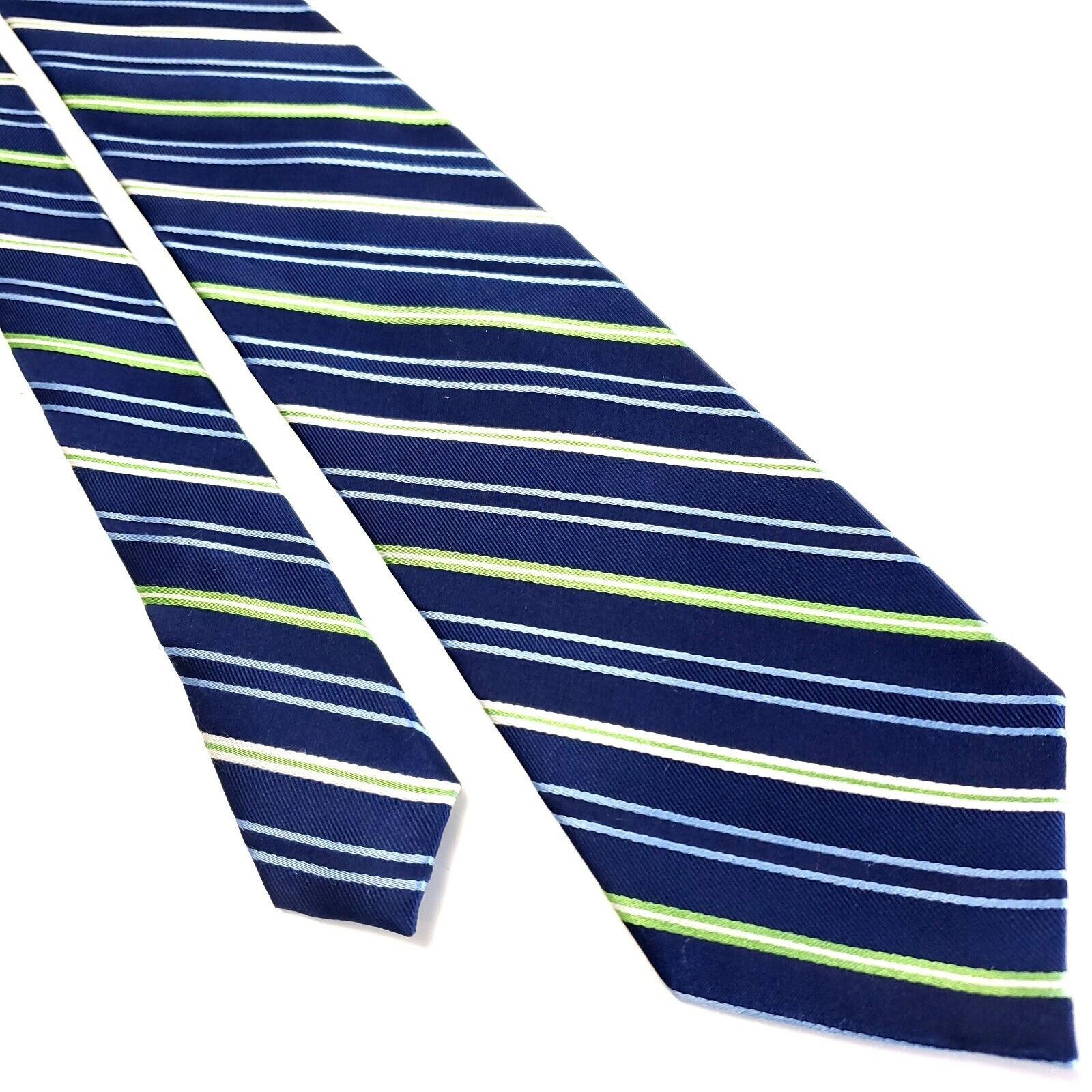Chaps Chaps Blue Green Silk Tie Woven Striped Size ONE SIZE - 1 Thumbnail