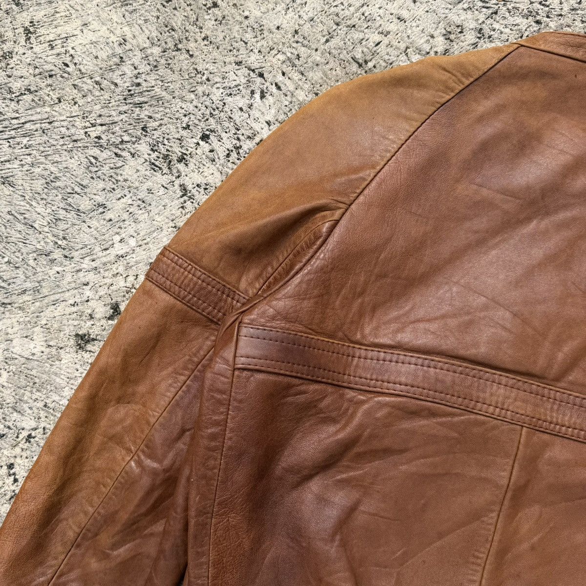 Vintage 🔥Vintage Real Leather Jacket Brown Distressed Bomber Rare Size US M / EU 48-50 / 2 - 11 Thumbnail