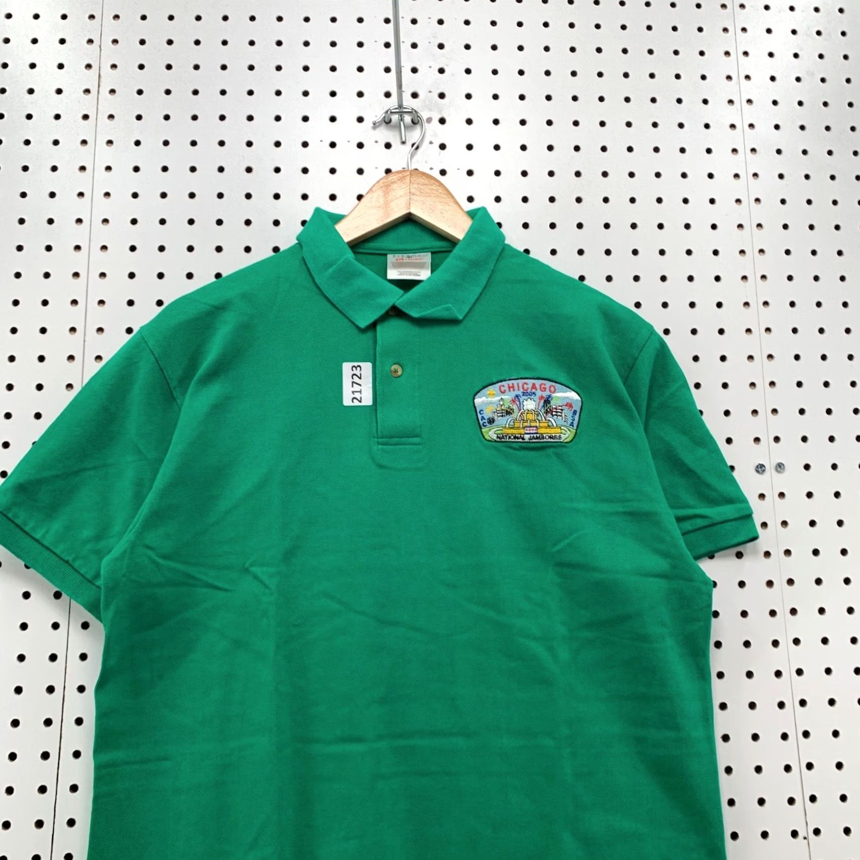 Hanes VINTAGE BSA Polo Shirt Chicago Jamboree 2005 Green Mens Medium 21x28.5 Boy Scout Size US M / EU 48-50 / 2 - 2 Thumbnail