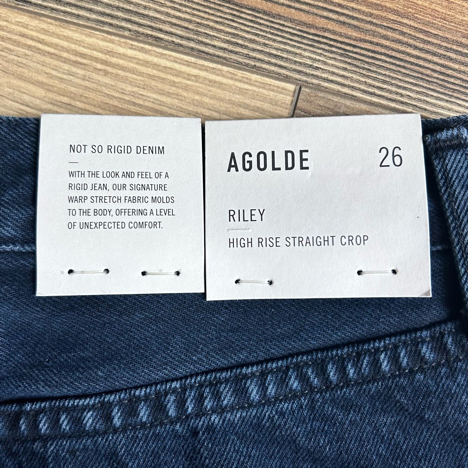 Agolde Agolde Jeans High Rise Straight Crop NWT Dark Distressed 26 Size 26" / US 2 / IT 38 - 8 Thumbnail