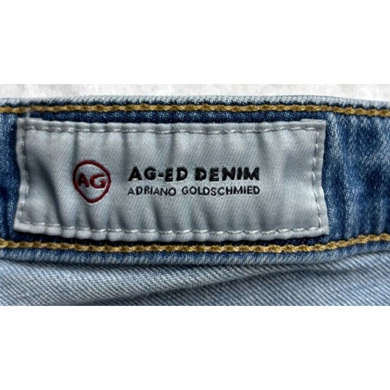 Vintage AG Adriano Goldschmied Jeans Women Blue Distressed Skinny Cigarette Size 27 Fit(28x26) Size 27" / US 4 / IT 40 - 4 Thumbnail