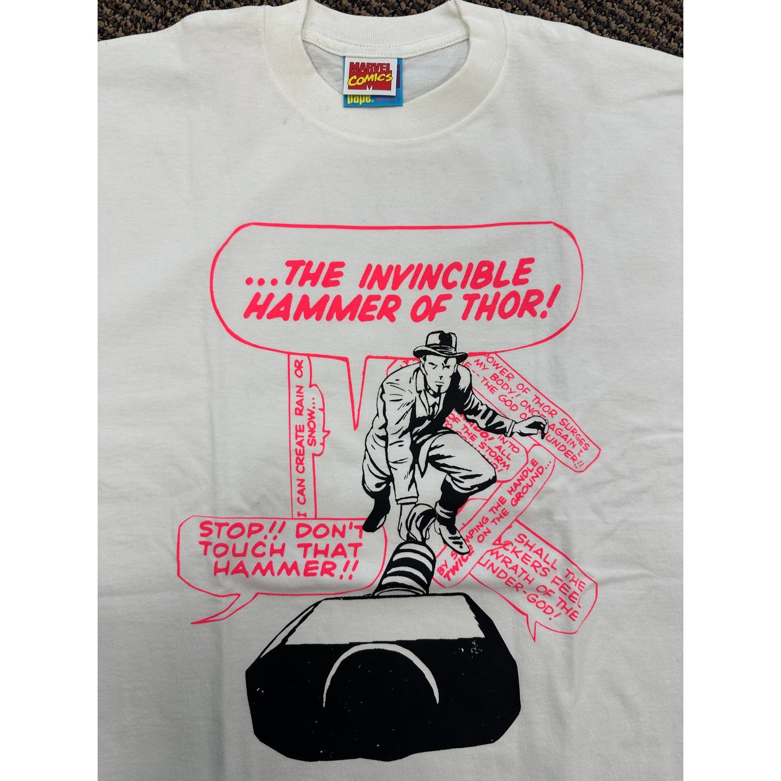 Bape Bape x Marvel 'Thor's Hammer' Tee~sizeL Size US L / EU 52-54 / 3 - 2 Thumbnail