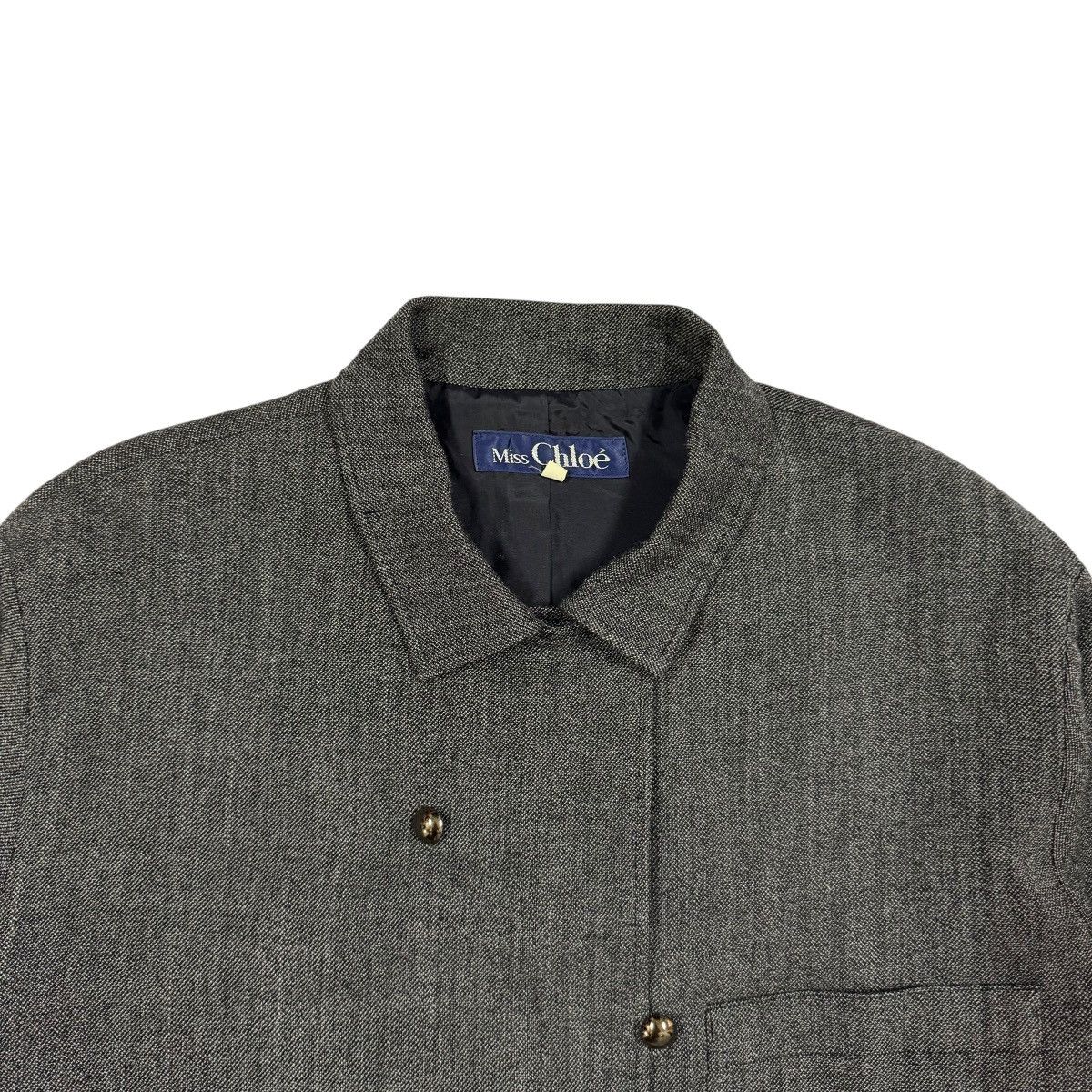 Chloe Vtg🔥90’s MissChloe Gabardine Crop Jacket Double Breasted Size S / US 4 / IT 40 - 4 Thumbnail