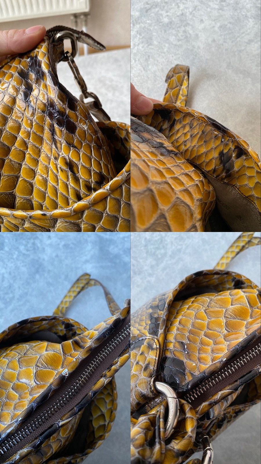 Giorgio Armani Giorgio Armani Python Style Calfskin Shoulder Travel Bag Size ONE SIZE - 12 Thumbnail