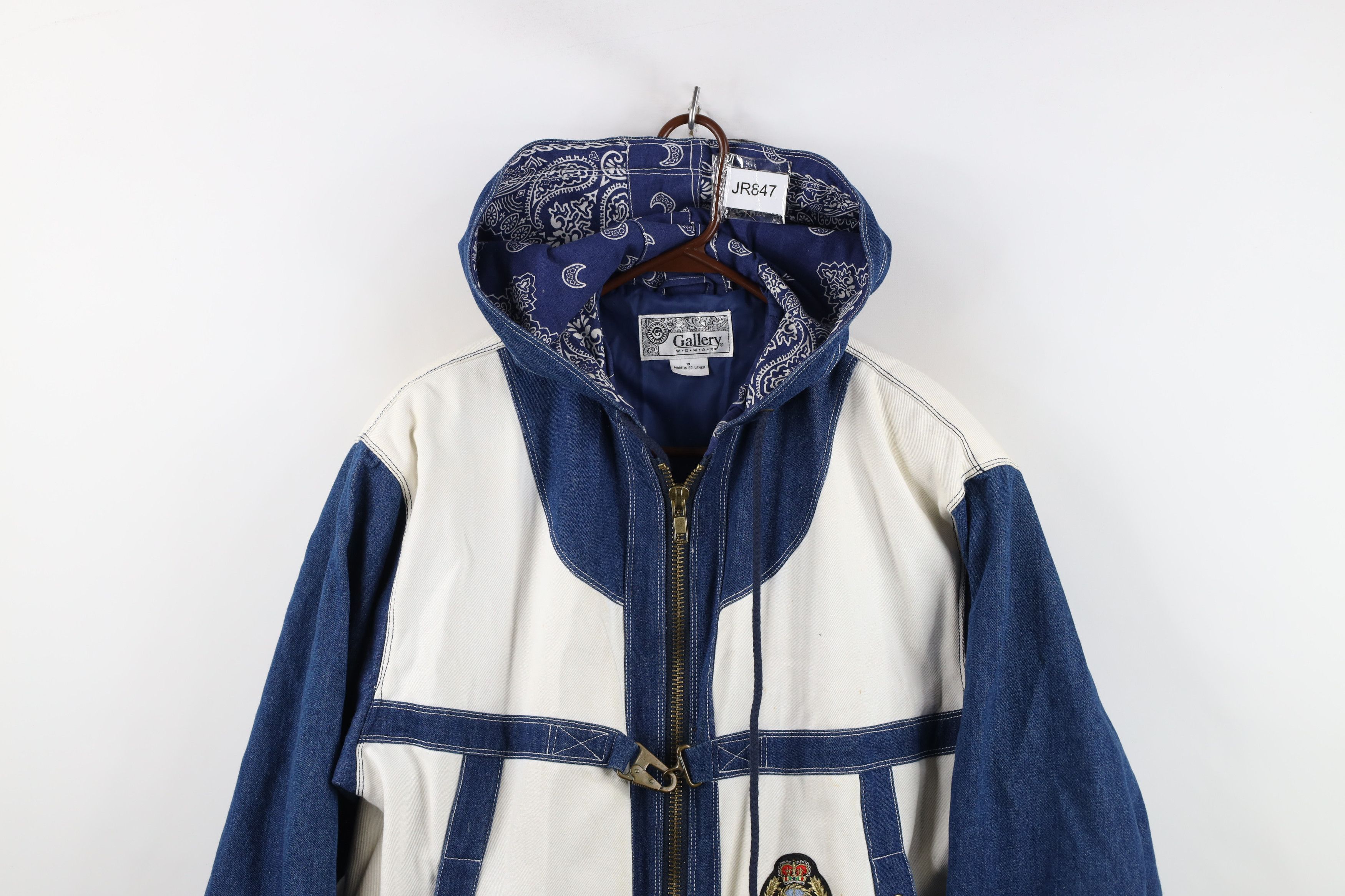 Vintage Vintage 90s Streetwear Hook Clasp Denim Hooded Parka Jacket Size XL / US 12-14 / IT 48-50 - 2 Thumbnail