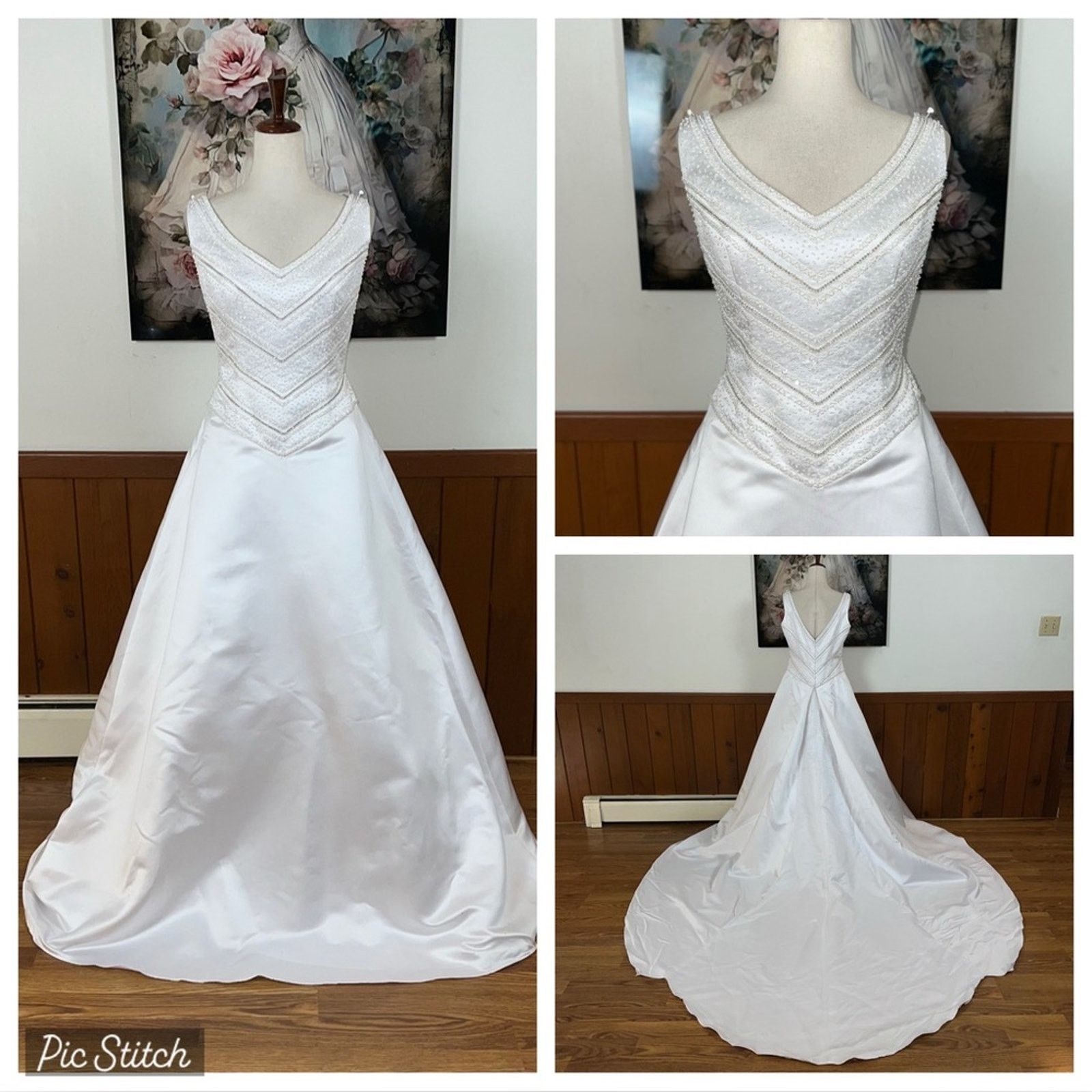 Other Gorgeous Vintage 90s Michaelangelo Bateau Waist Wedding Gown Size XXL / US 16-18 / IT 52-54 - 1 Thumbnail