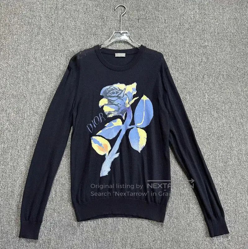 Dior Dior Men's Blue Wool Blend Long Sleeve Sweater . Size US S / EU 44-46 / 1 - 1 Thumbnail