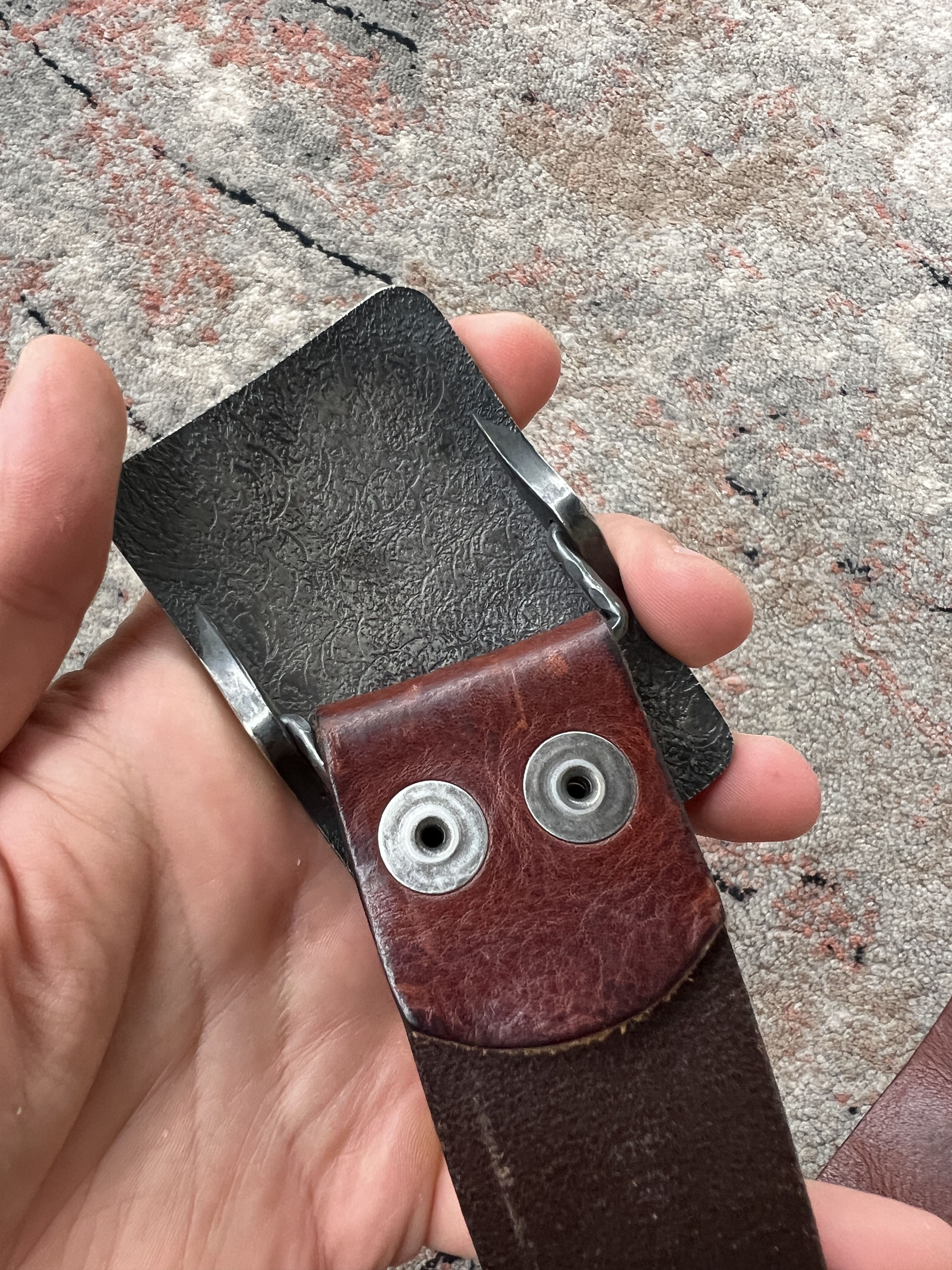 Leather × Vintage Vintage Buffalo Leather Belt Size ONE SIZE - 4 Thumbnail