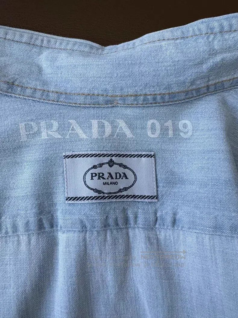 Prada Prada Old-fashioned blue sleeveless triangle logo denim ve Size XXS / US 00 / IT 34 - 6 Thumbnail